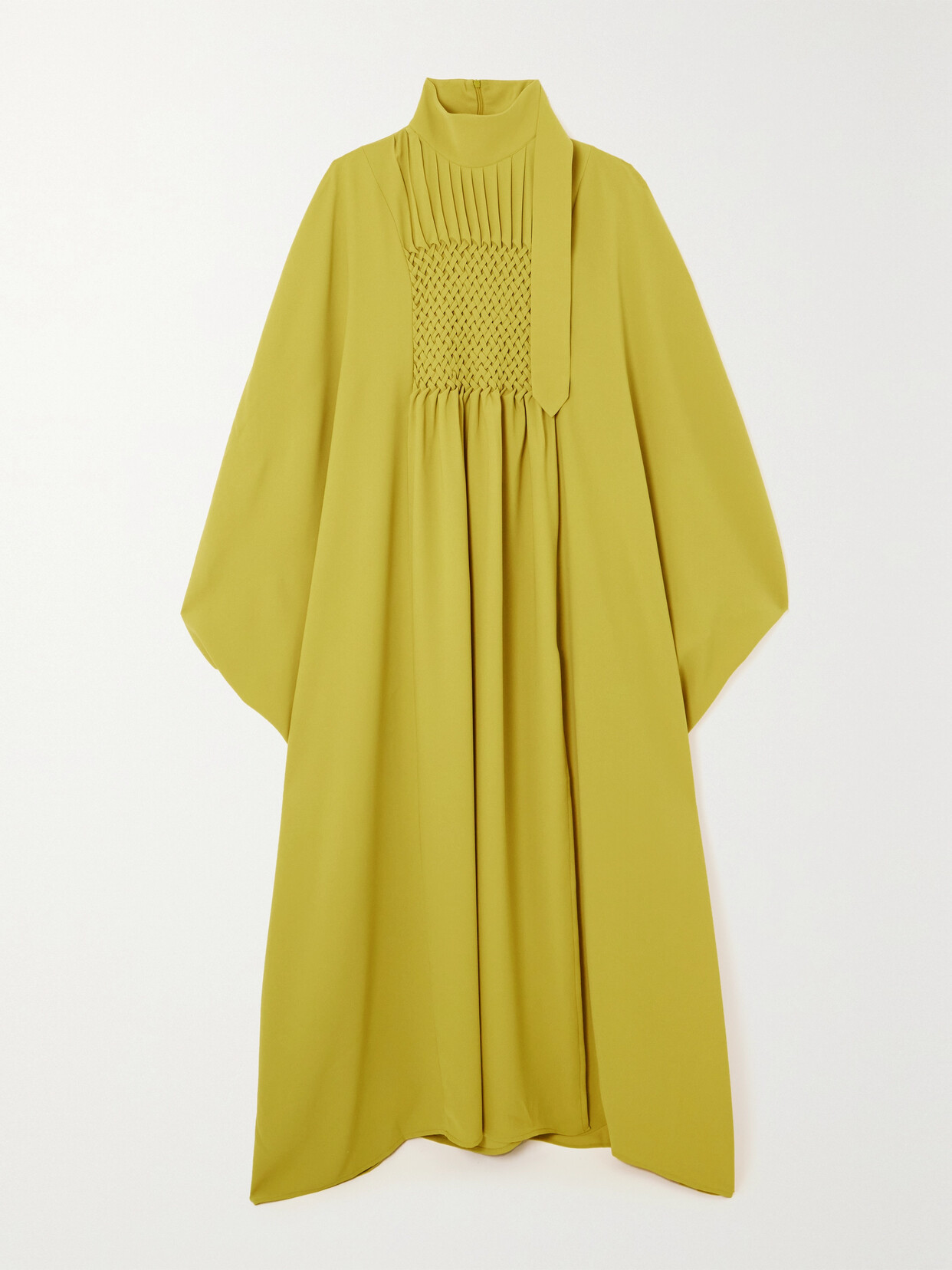 THEBE MAGUGU - Draped Smocked Crepe Kaftan - Yellow