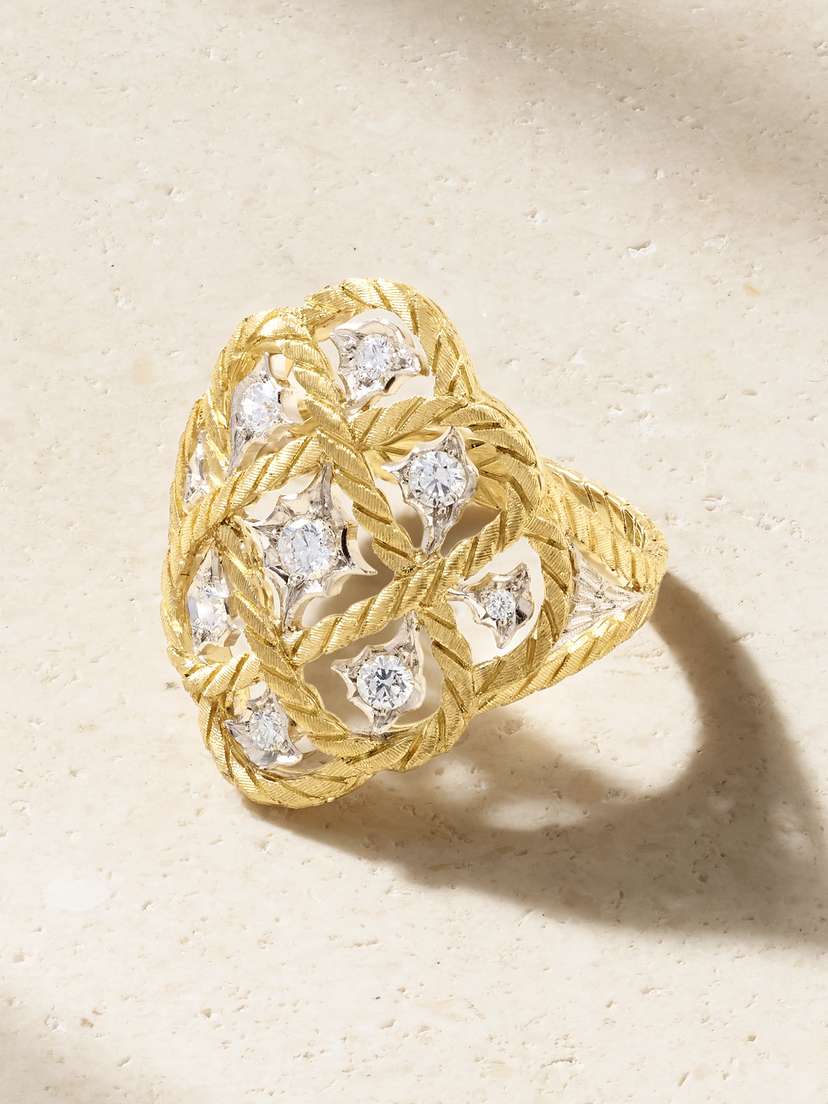 Buccellati Étoilée 18-karat Yellow And White Gold Diamond Ring - Women's Jewelry And Watches