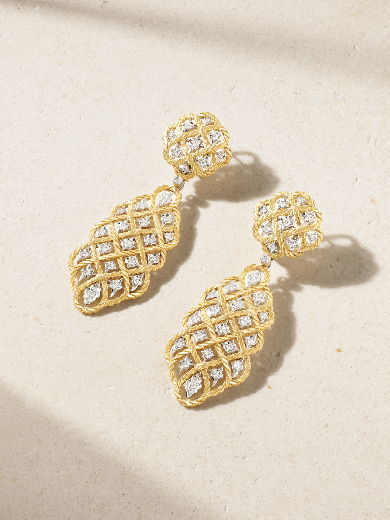 Buccellati Étoilée 18-karat Yellow And White Gold Diamond Earrings