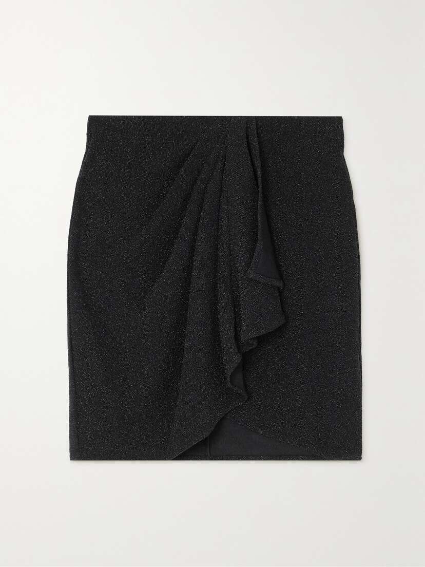 Marant Étoile Bergen Draped Metallic Stretch-jersey Mini Skirt