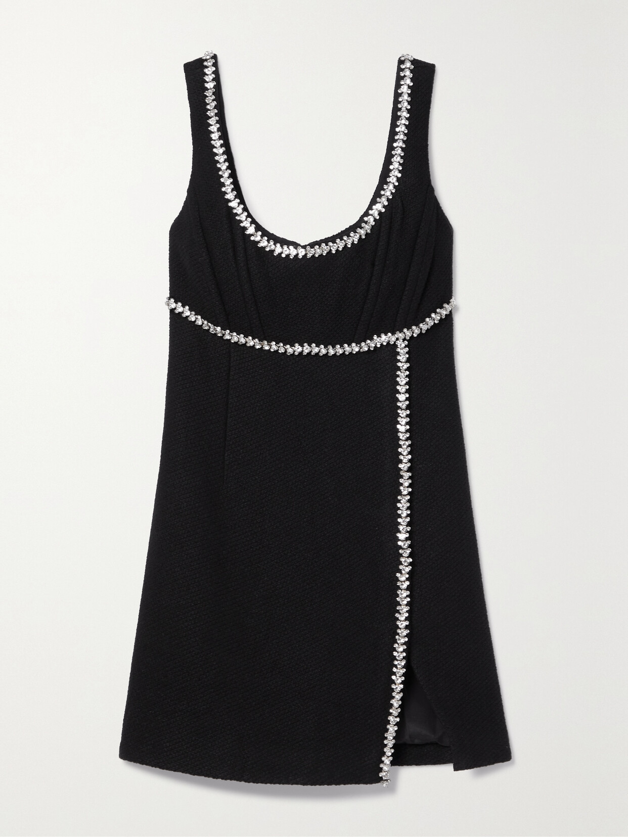Self-Portrait - Crystal-embellished Tweed Mini Dress - Black
