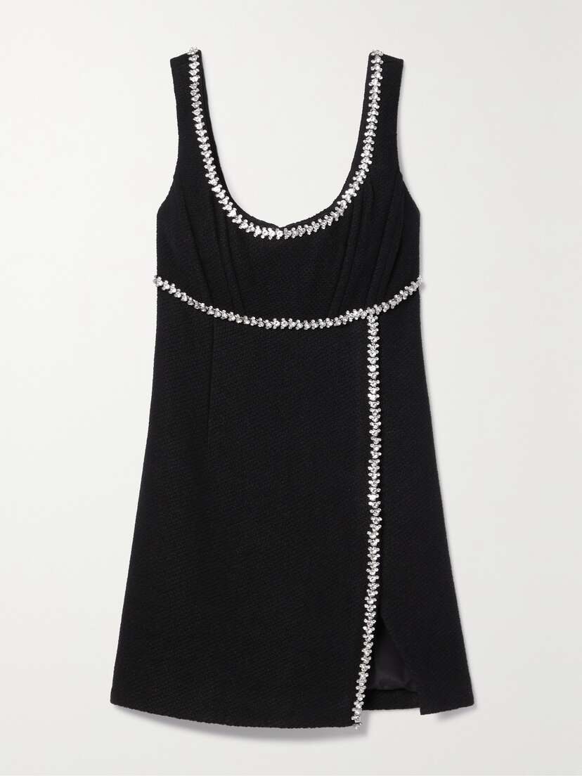 Self-Portrait Crystal-embellished Tweed Mini Dress