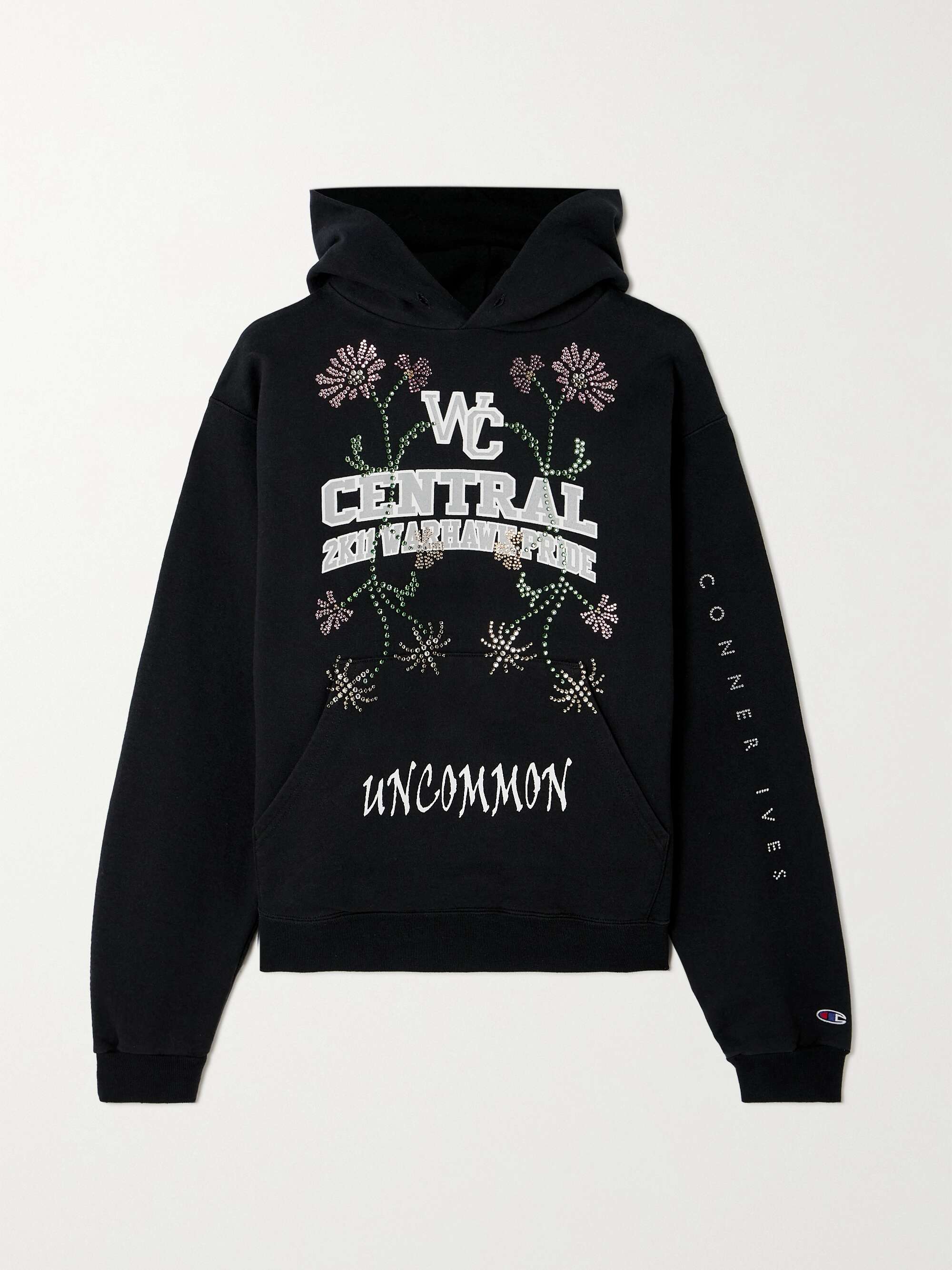 CONNER IVES Crystal embellished printed cotton jersey hoodie NET A PORTER