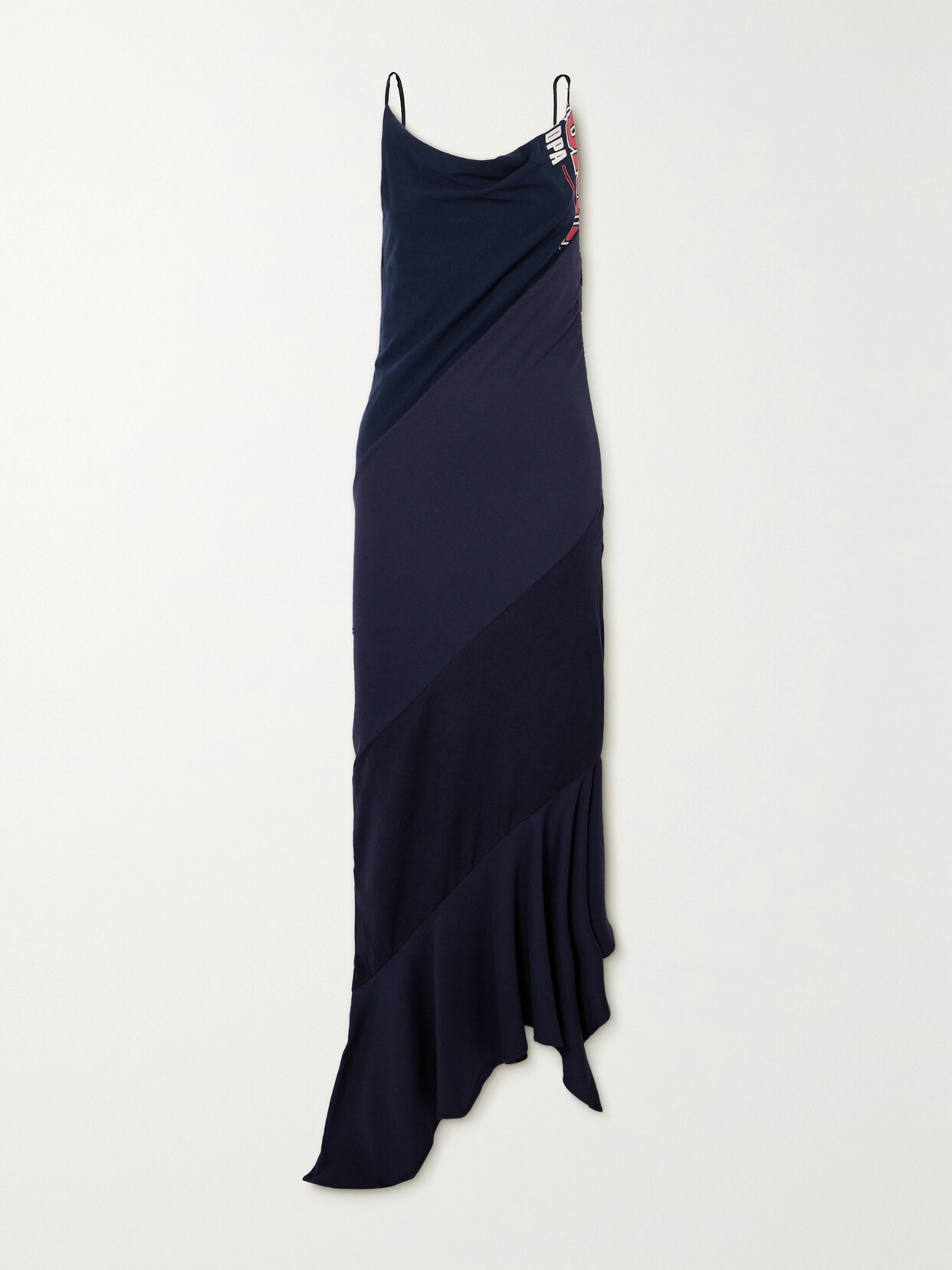 Conner Ives - Paneled Printed Recycled Cotton-jersey Dress - Blue