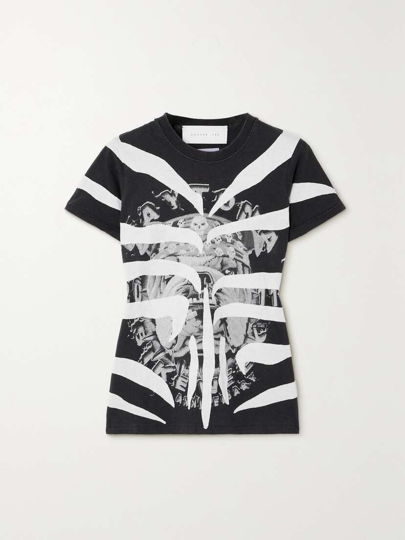 Conner Ives Appliquéd Printed Cotton-jersey T-shirt