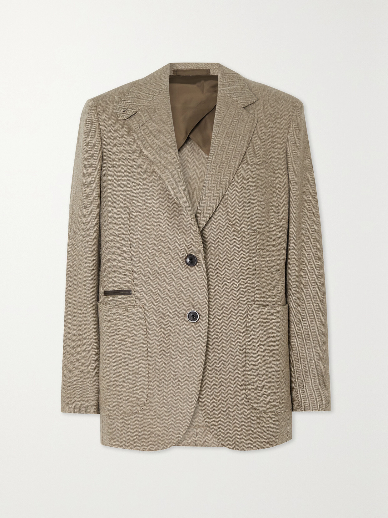 Purdey Wool And Cashmere-blend Blazer In Brown