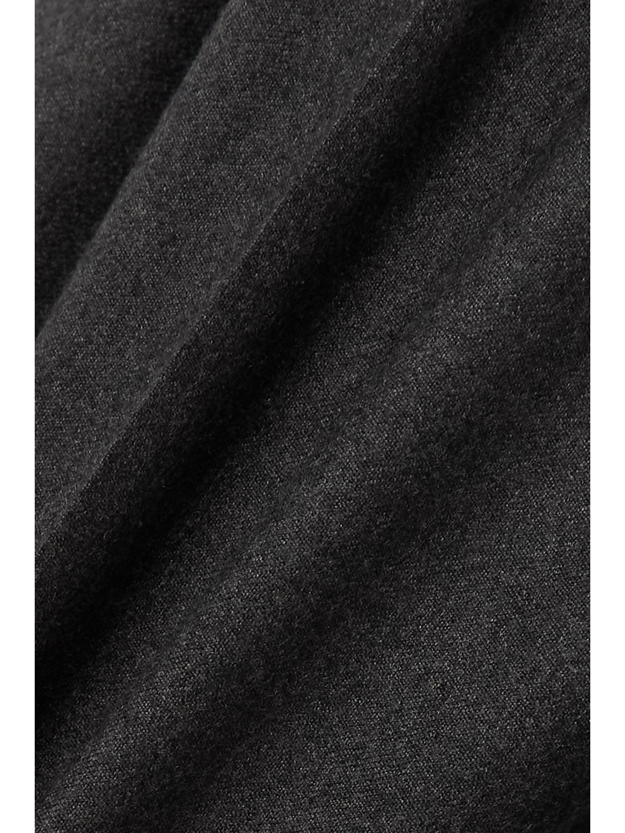 Purdey Cropped Pleated Cotton-flannel Tapered Pants In Gray