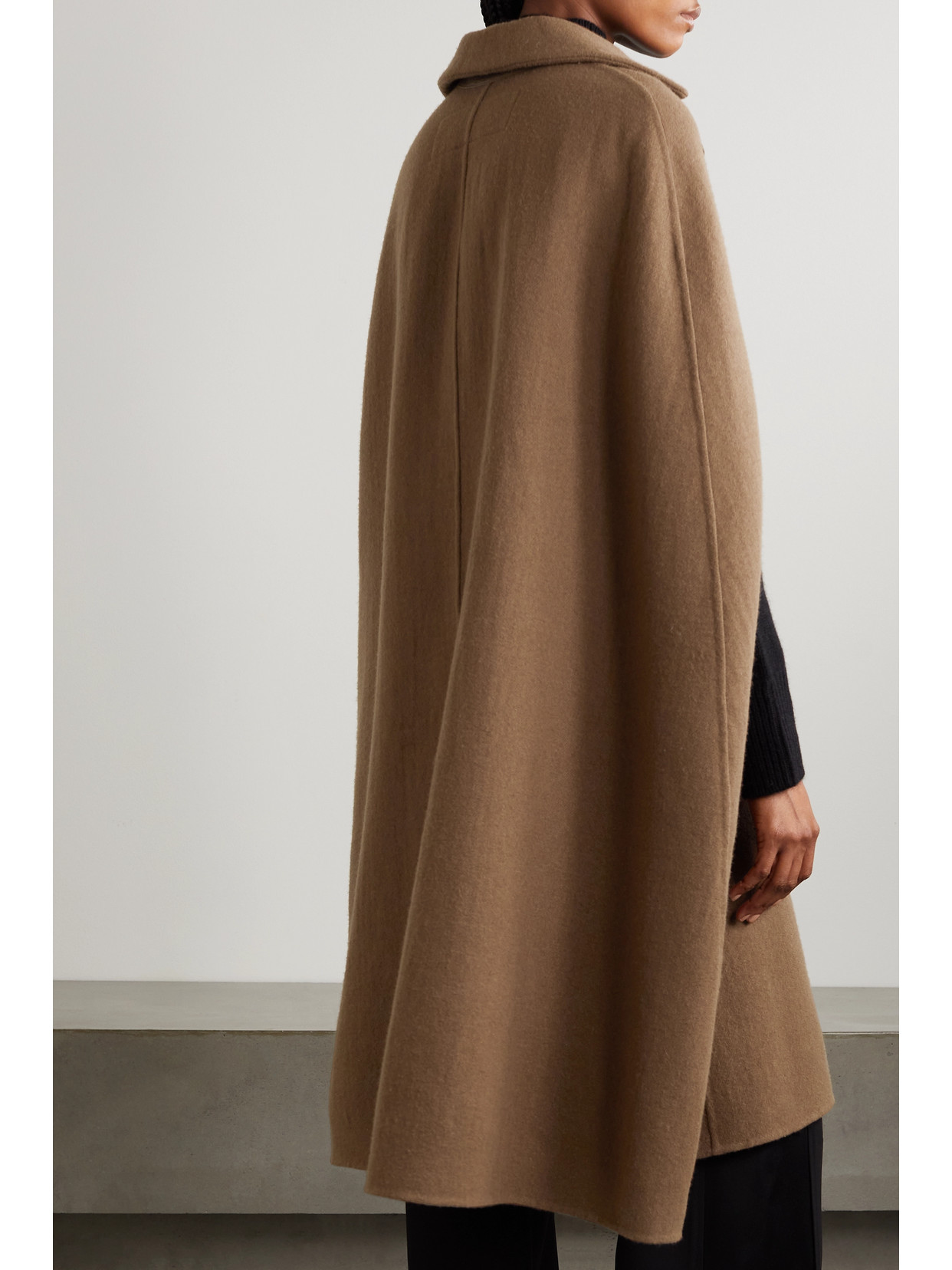 Purdey Belted Leather-trimmed Wool And Cashmere-blend Cape In Brown