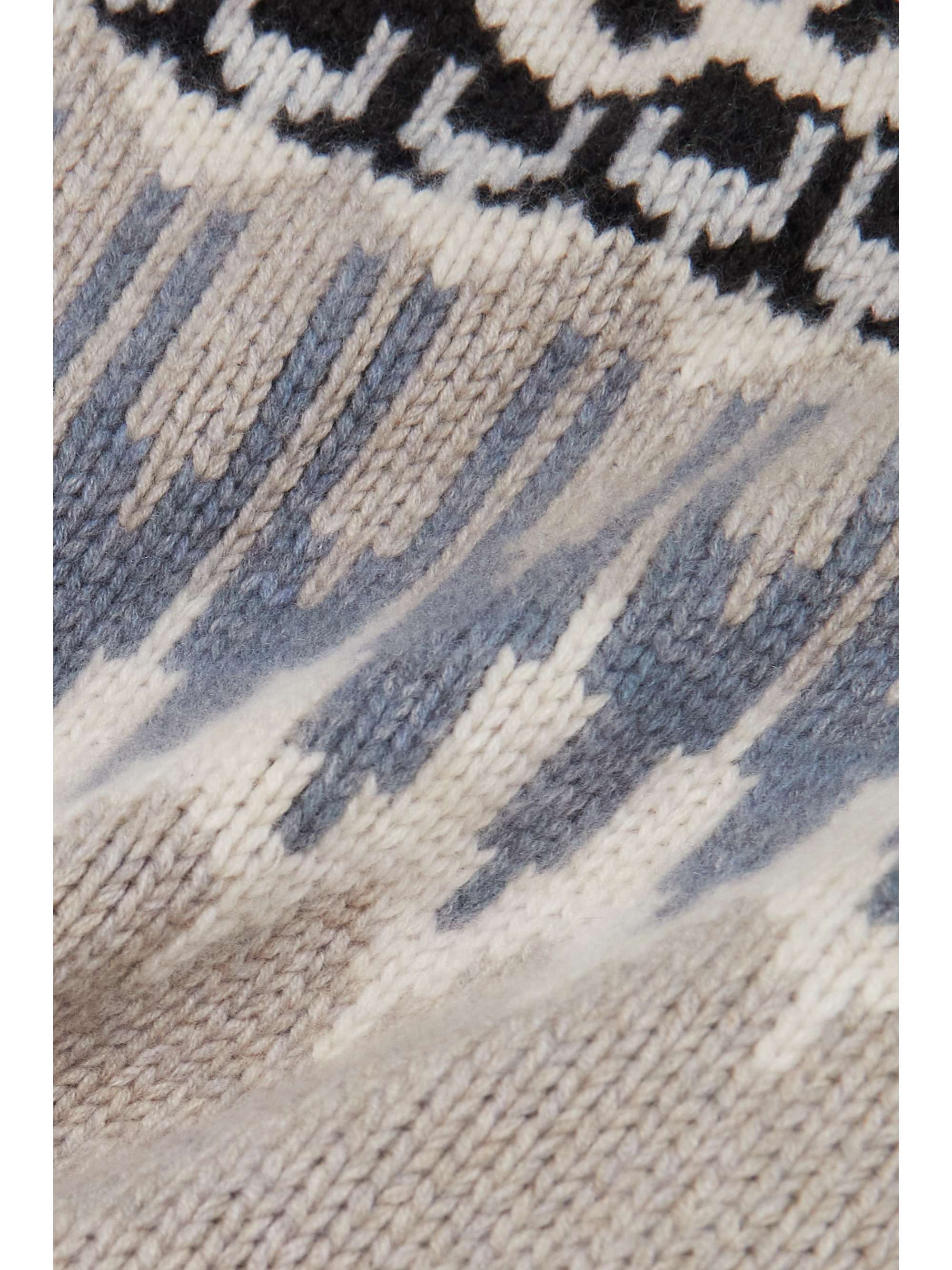 PURDEY Fair Isle ribbed cashmere turtleneck sweater