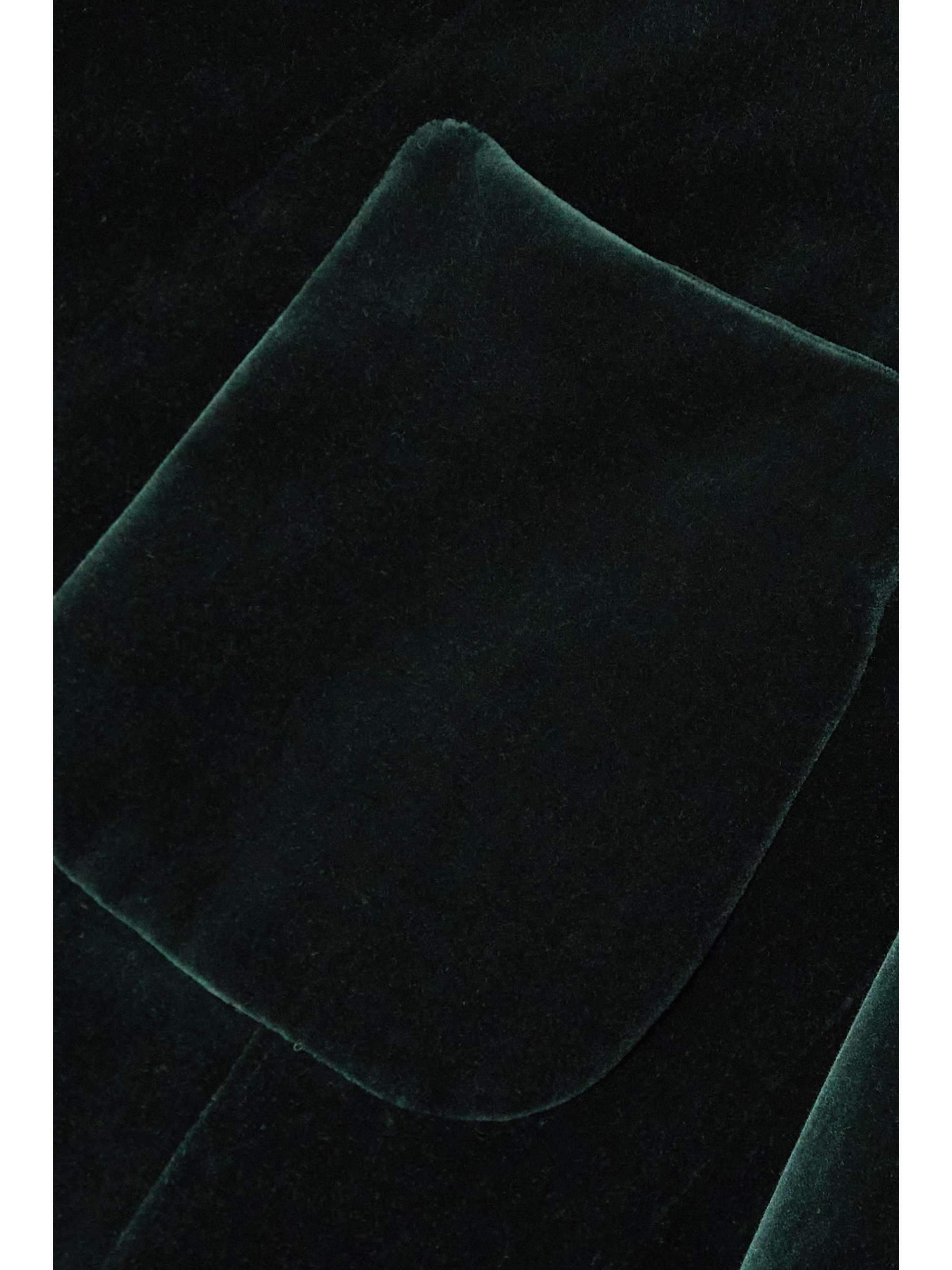 PURDEY Estate leather-trimmed belted cotton-velvet coat