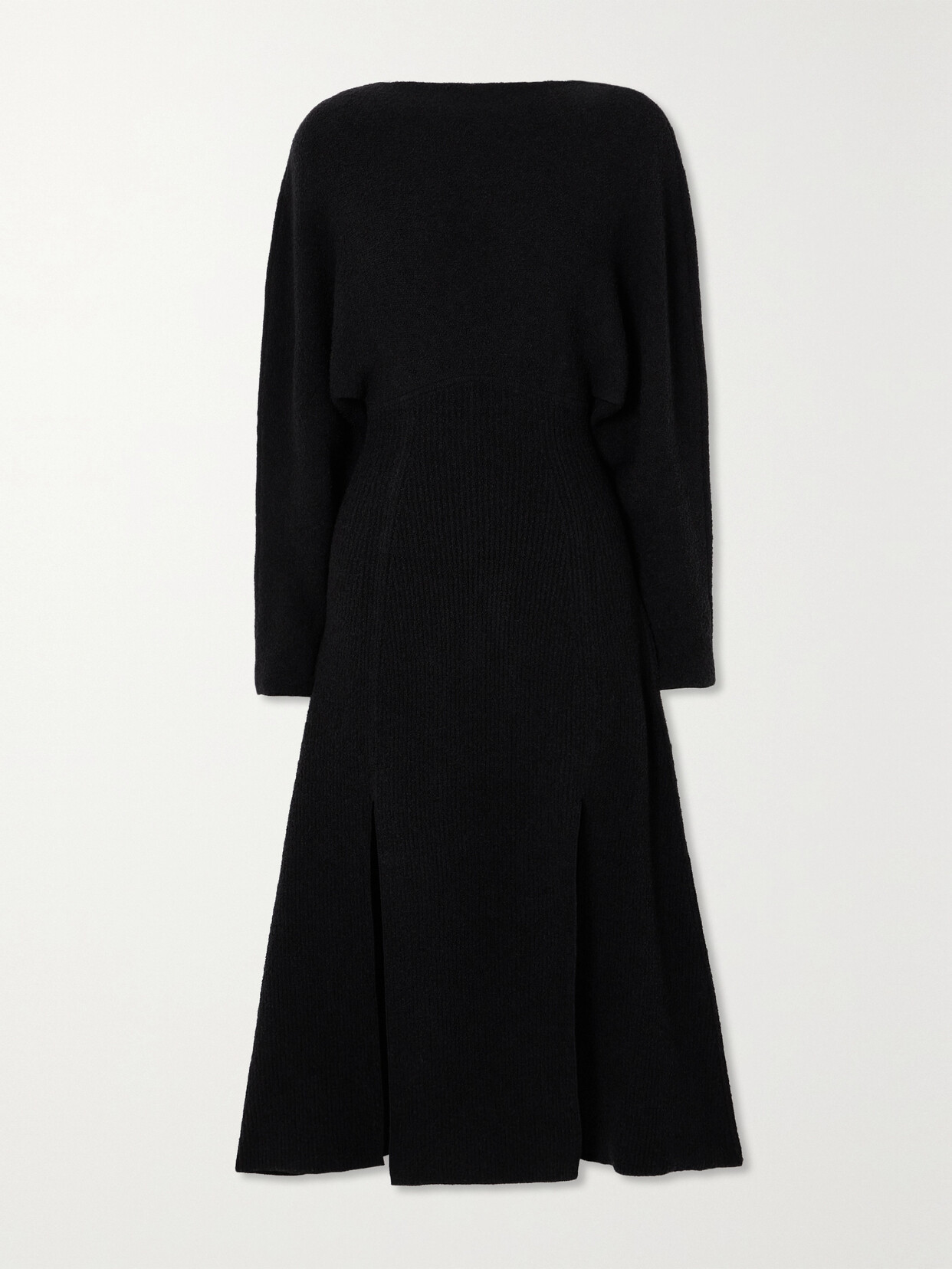 Proenza Schouler Ribbed Wool-blend Bouclé Midi Dress - Black