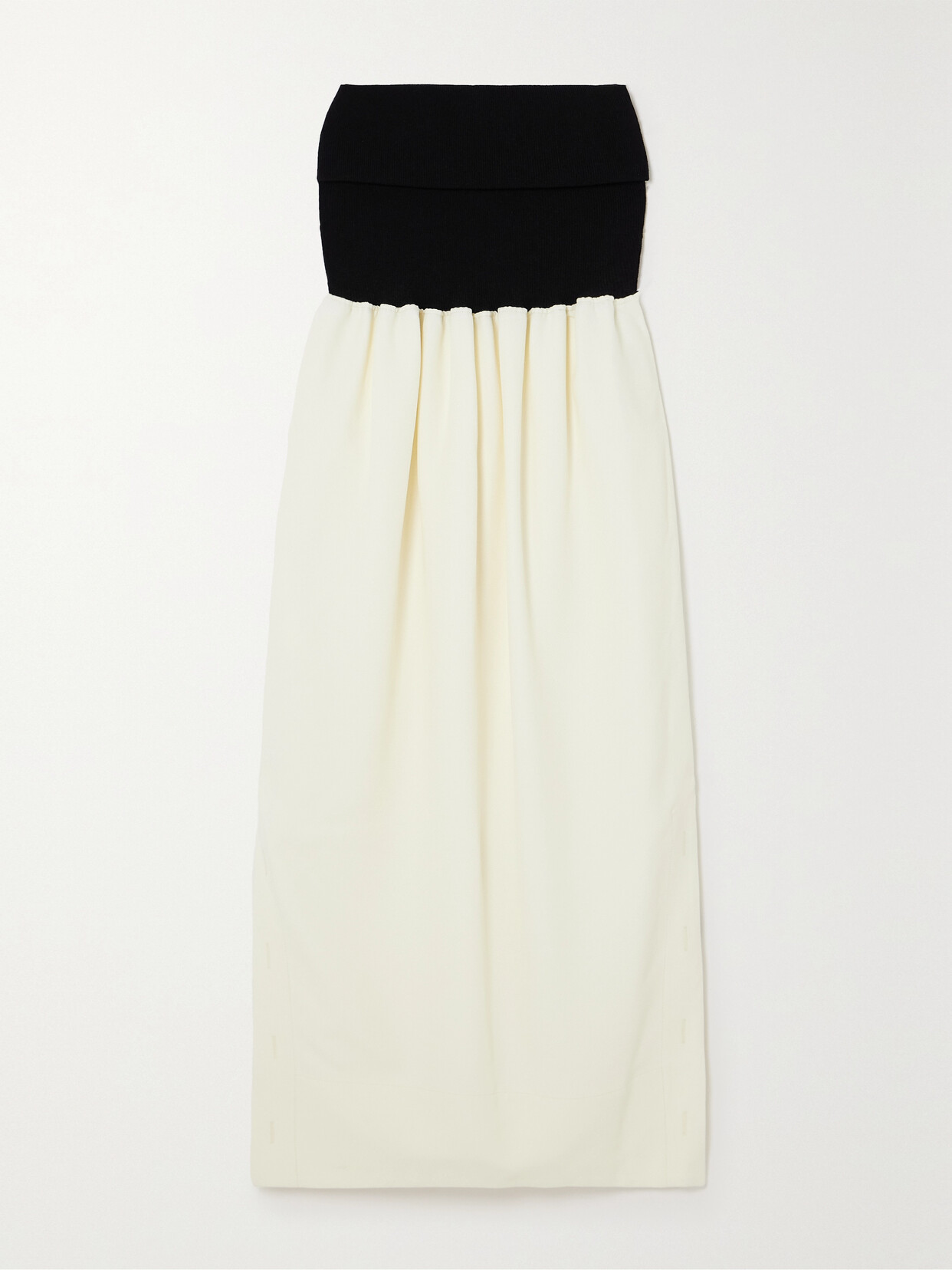 Proenza Schouler - Strapless Paneled Ribbed-knit And Crepe Midi Dress - White