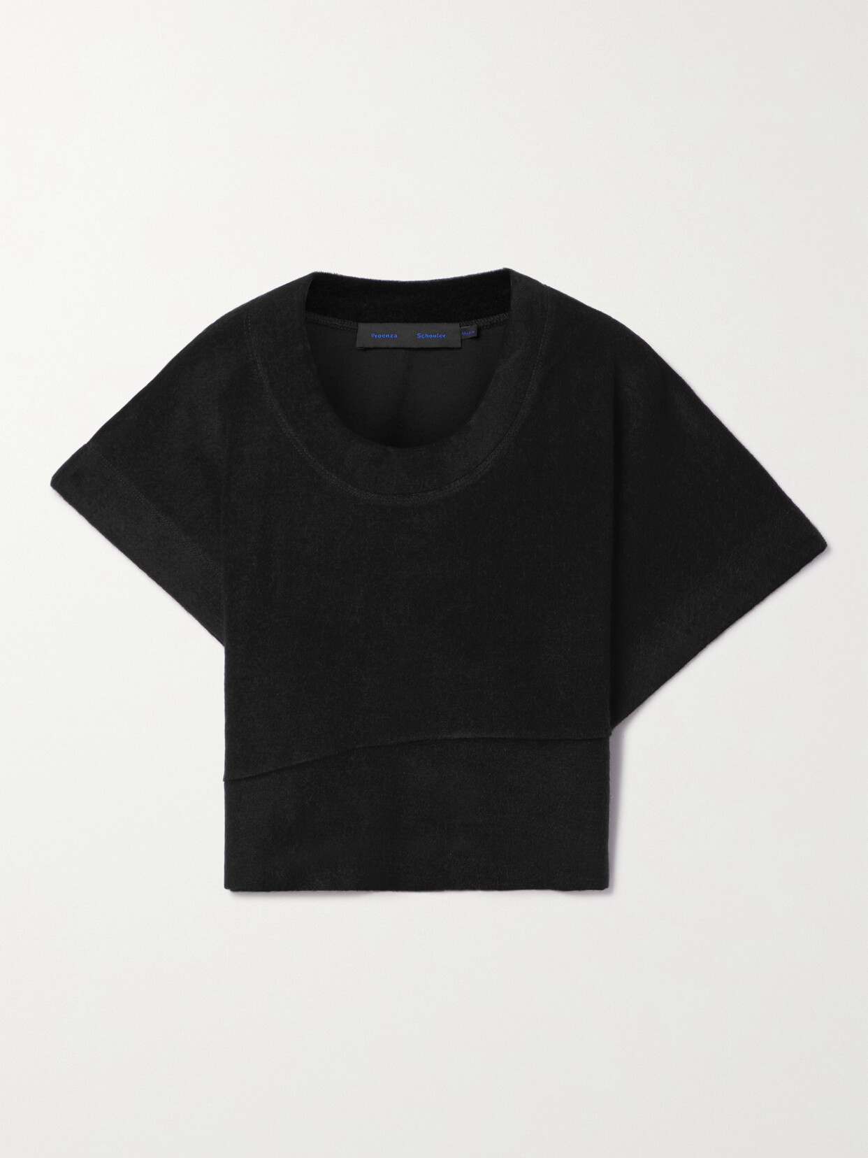 Proenza Schouler - Cropped Wool-blend Jersey T-shirt - Black