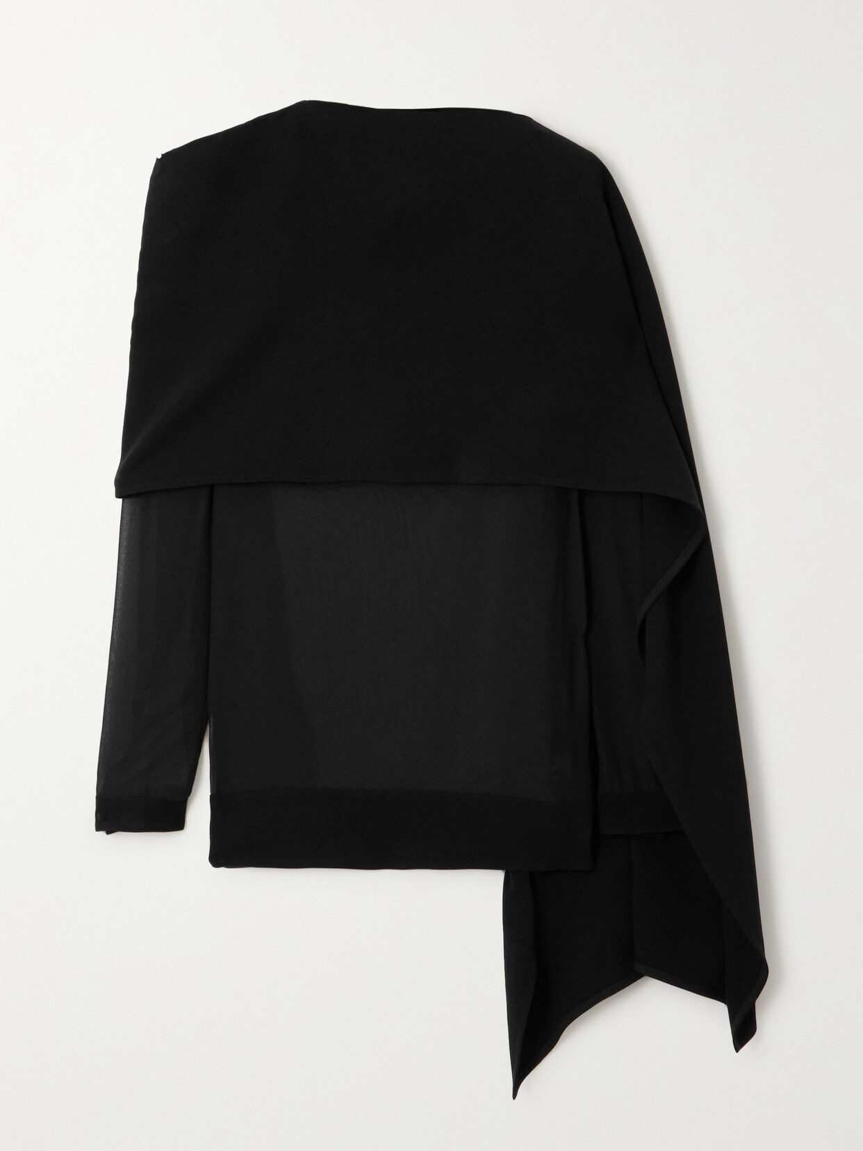 Proenza Schouler - Cape-effect Chiffon Blouse - Black