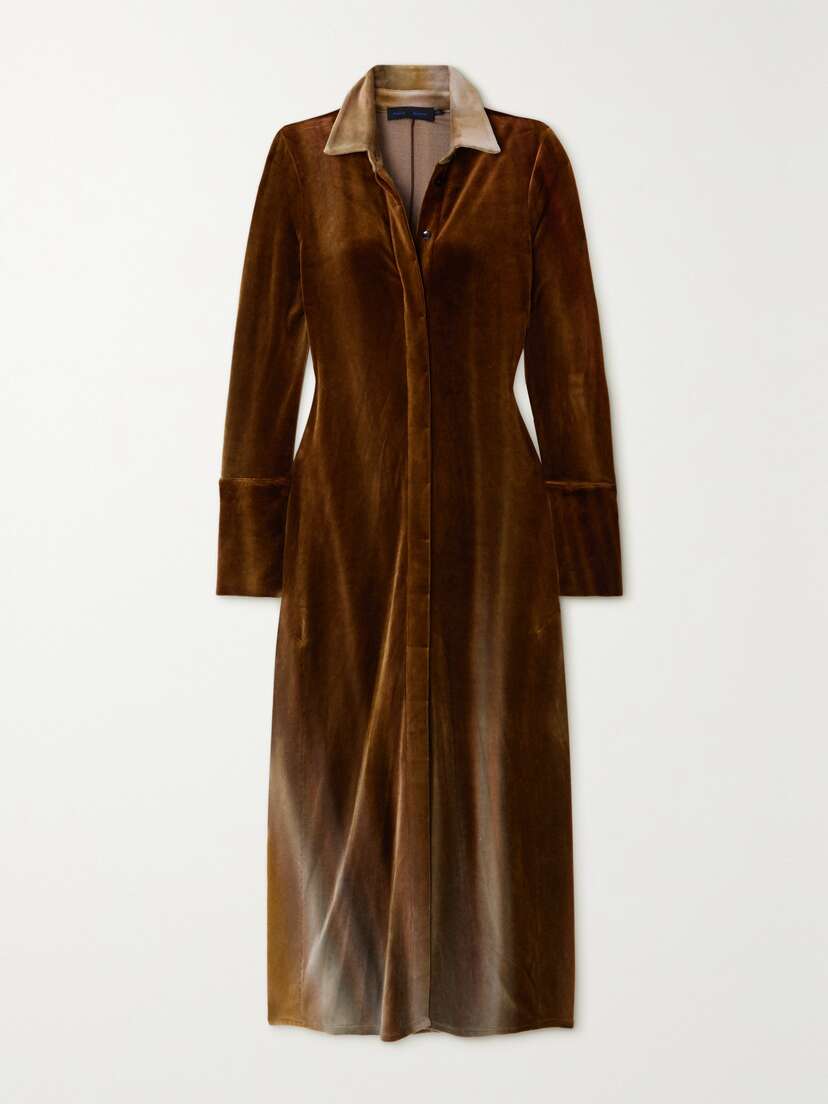 Proenza Schouler Ombré Cotton-blend Velvet Shirt Dress