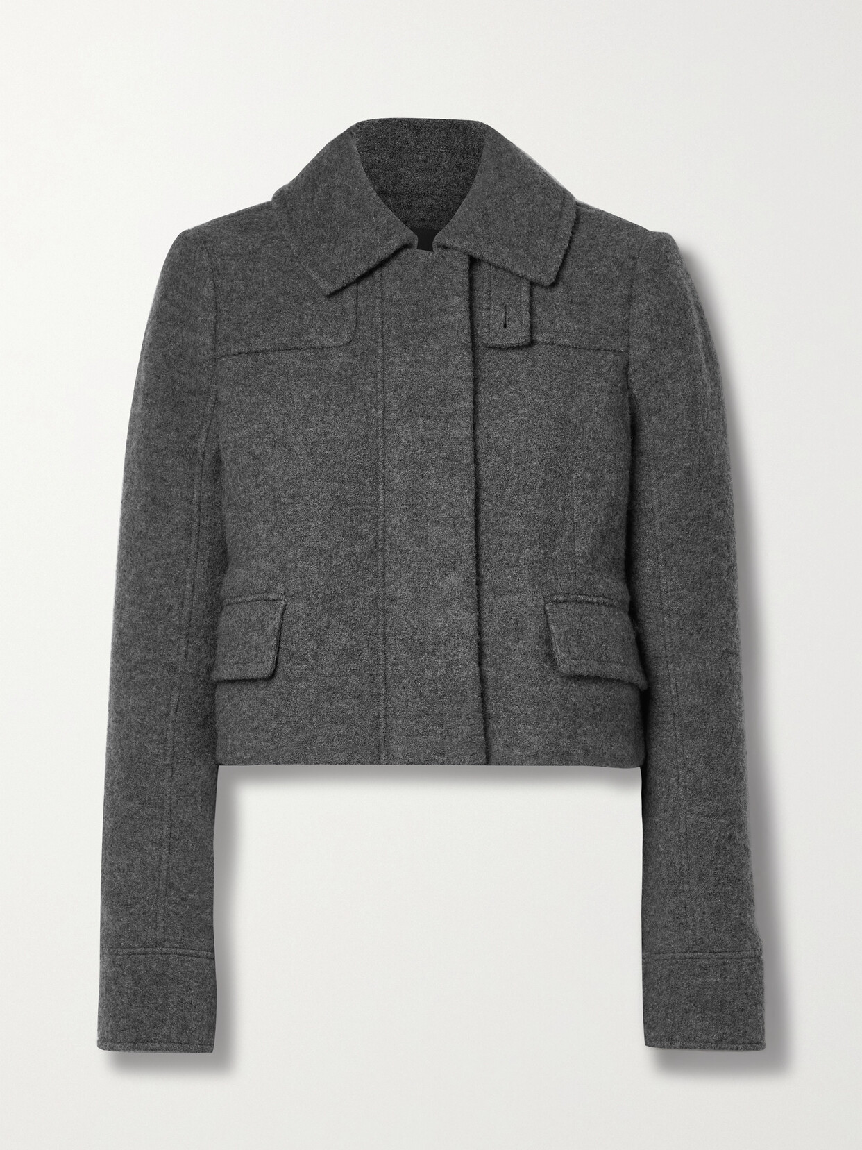 Proenza Schouler - Cropped Wool-felt Jacket - Gray