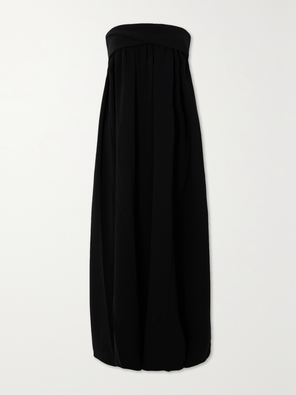 Proenza Schouler - Strapless Draped Crepe Maxi Dress - Black