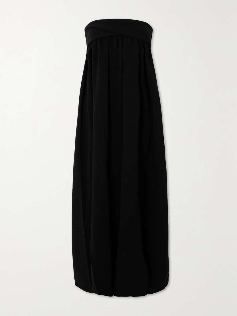 Proenza Schouler Strapless Draped Crepe Maxi Dress