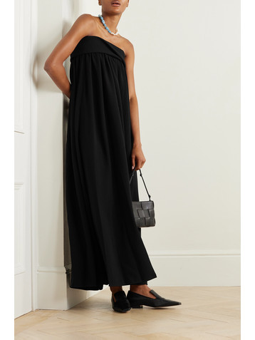 Proenza Schouler Strapless draped crepe maxi dress