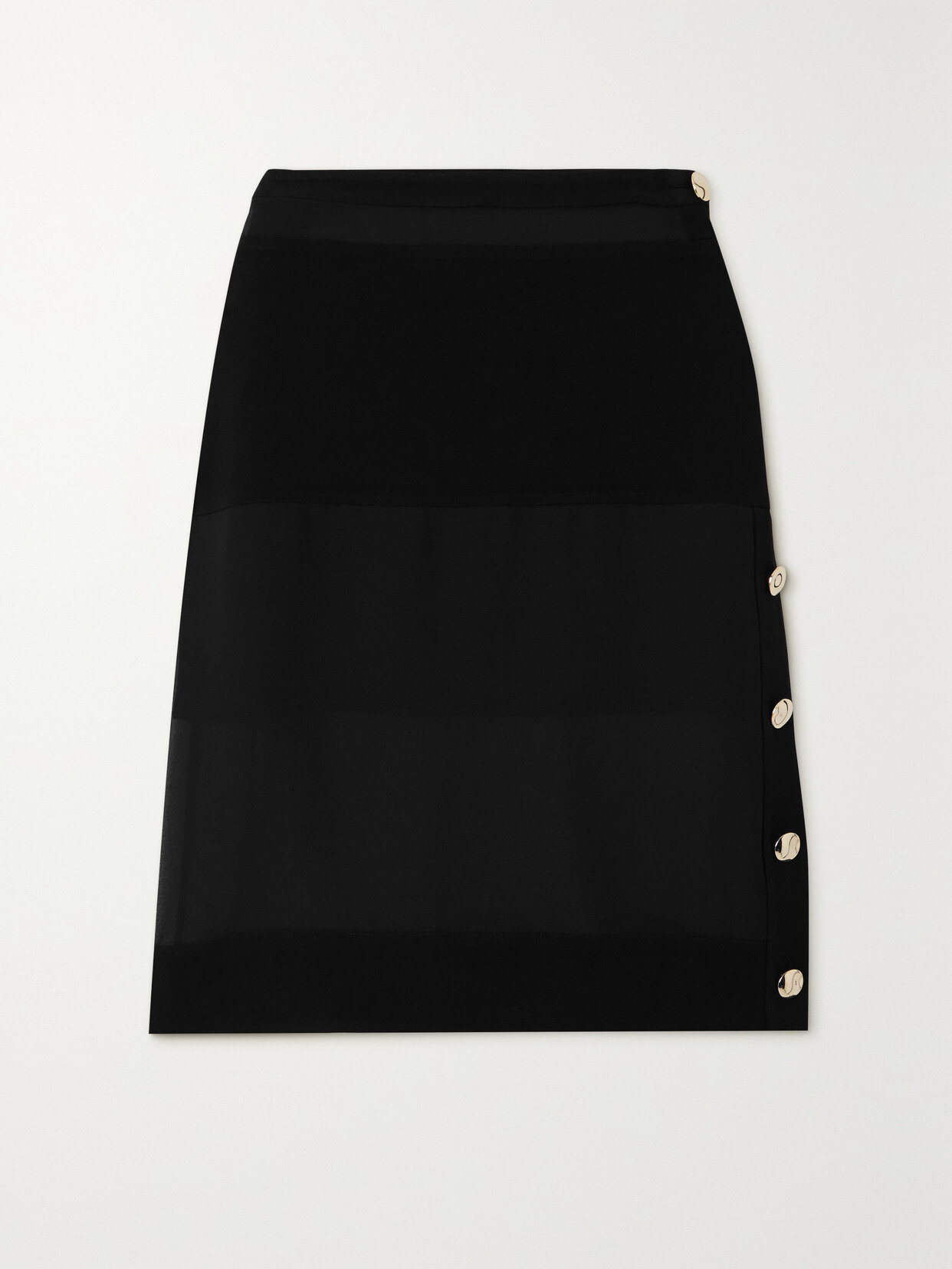 Proenza Schouler - Button-embellished Chiffon Skirt - Black