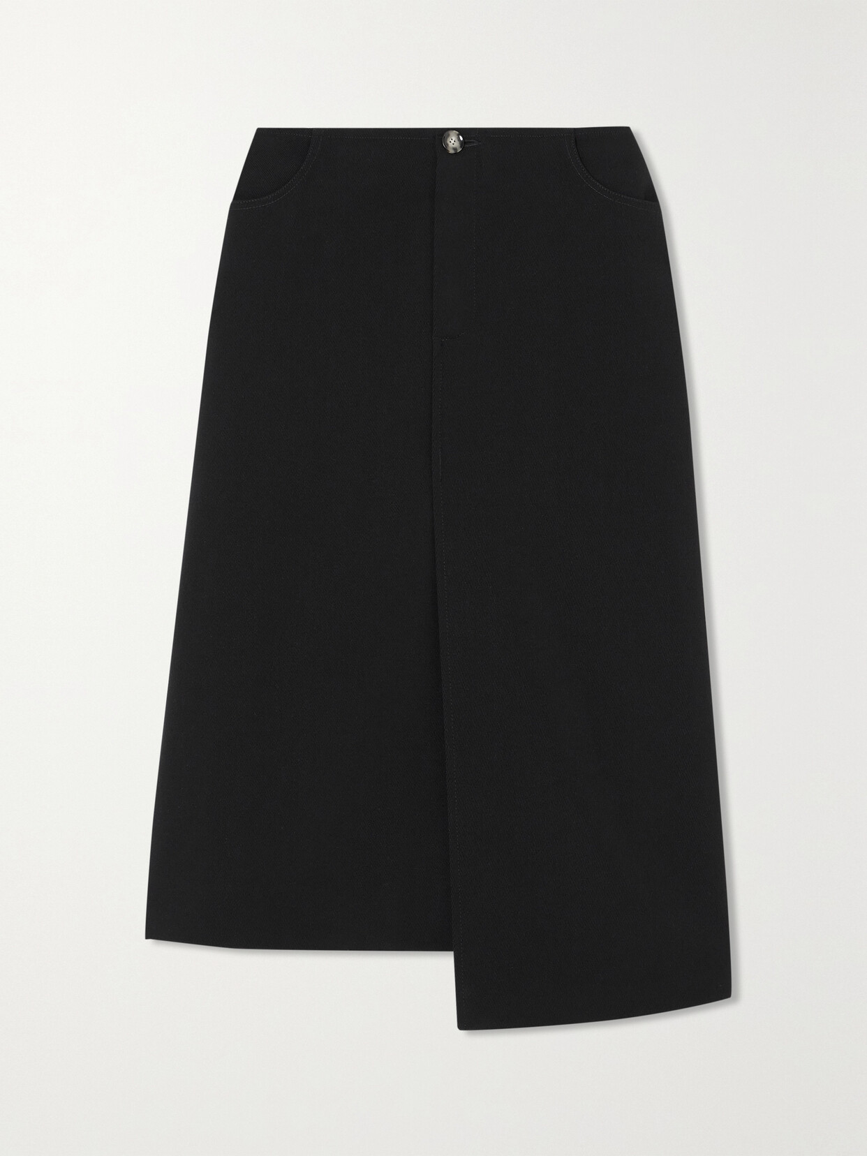 Proenza Schouler - Asymmetric Wool Midi Skirt - Black