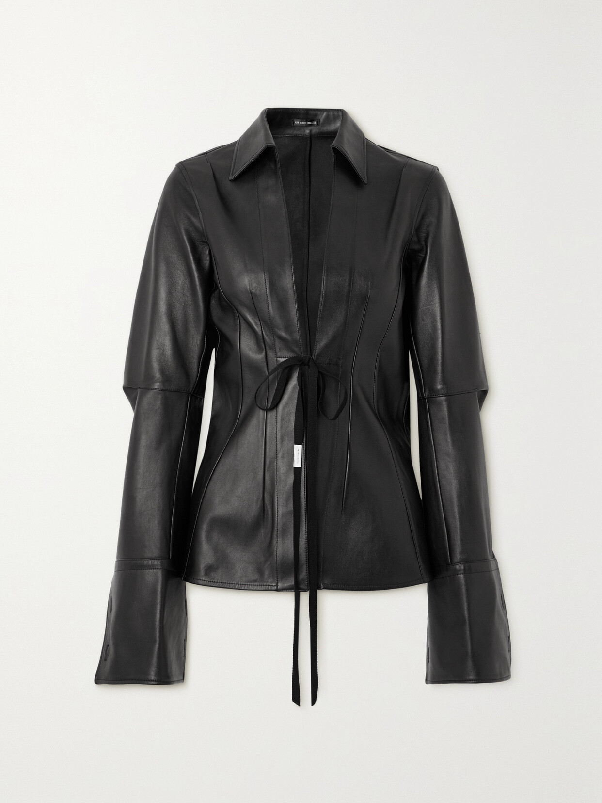 ANN DEMEULEMEESTER LINSEY TIE-FRONT LEATHER SHIRT