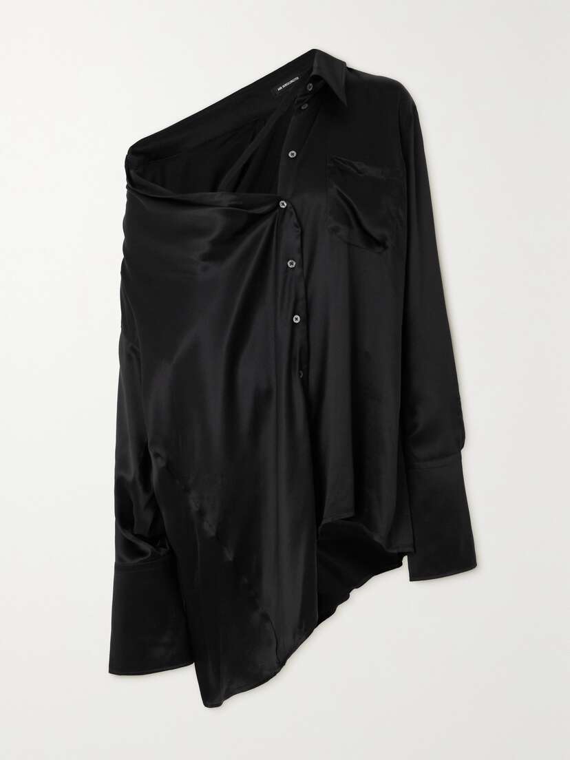 Ann Demeulemeester Jotie Asymmetric Silk-satin Shirt