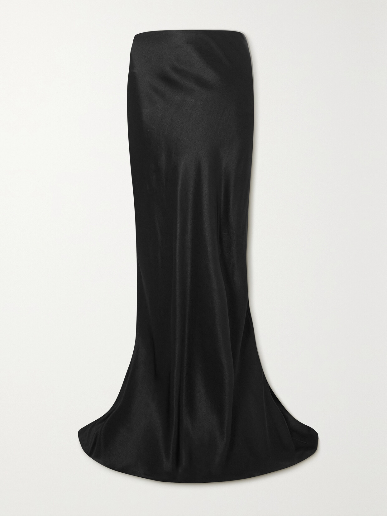 Shop Ann Demeulemeester Madeleen Satin Maxi Skirt In Black