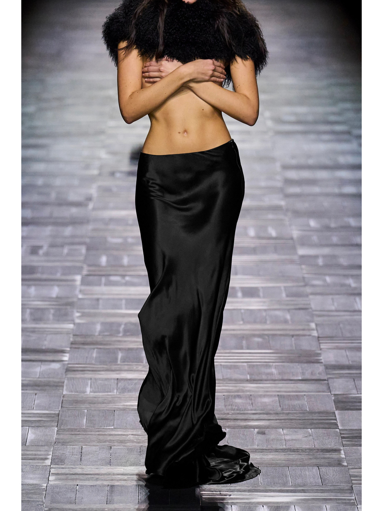 Shop Ann Demeulemeester Madeleen Satin Maxi Skirt In Black