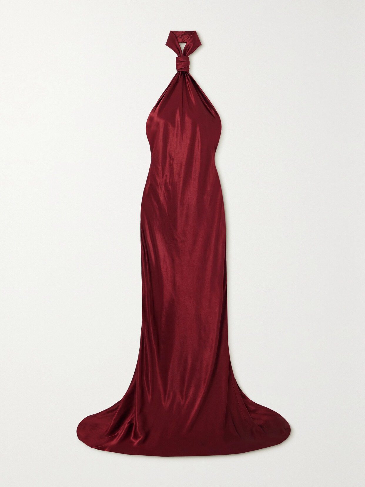 Ann Demeulemeester - Ingeborg Open-back Satin Halterneck Gown - Burgundy