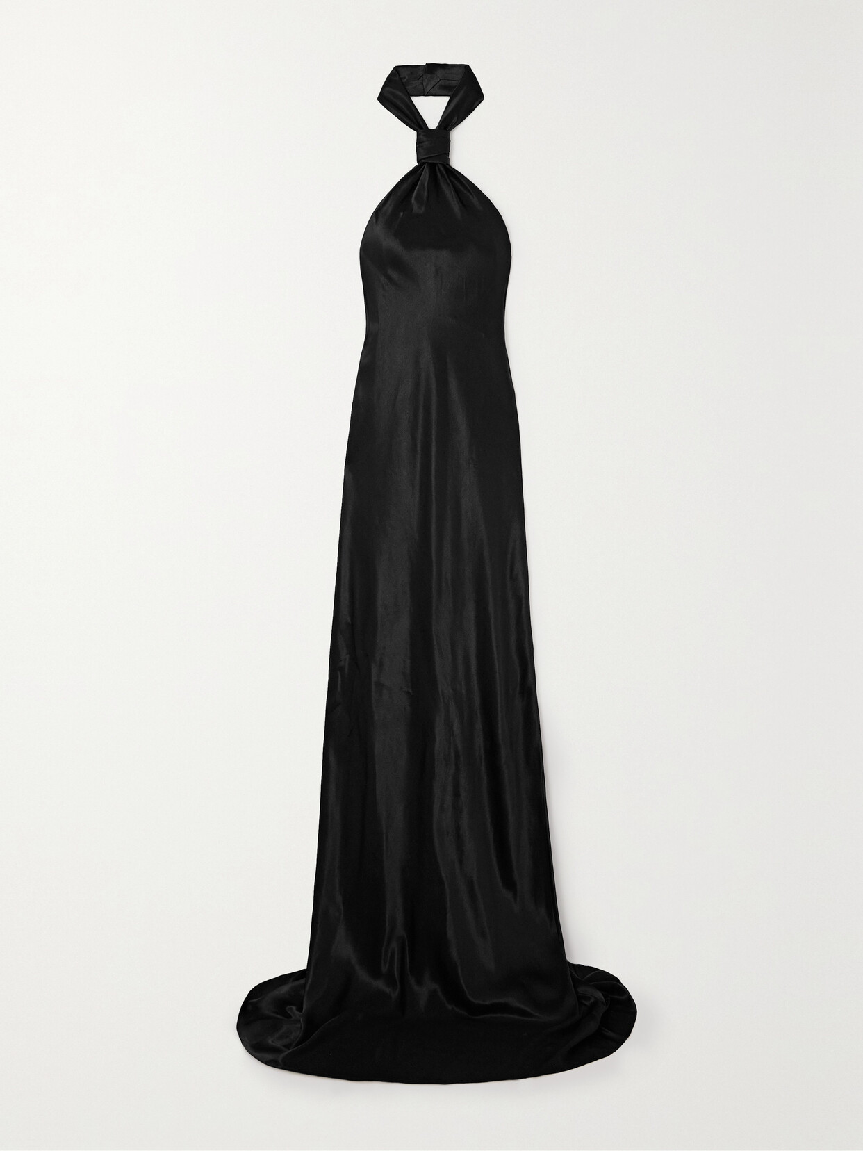 Ann Demeulemeester Ingeborg Backless Draped Velvet Halterneck Gown In Black