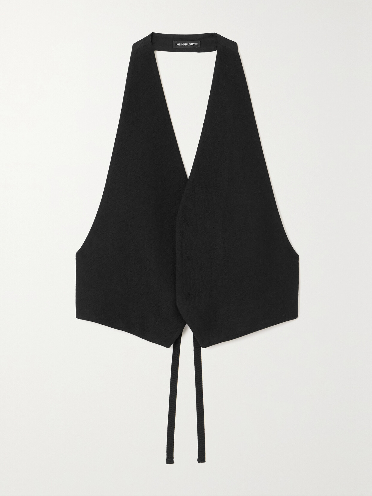 ANN DEMEULEMEESTER MARINA OPEN-BACK HALTERNECK WOOL VEST