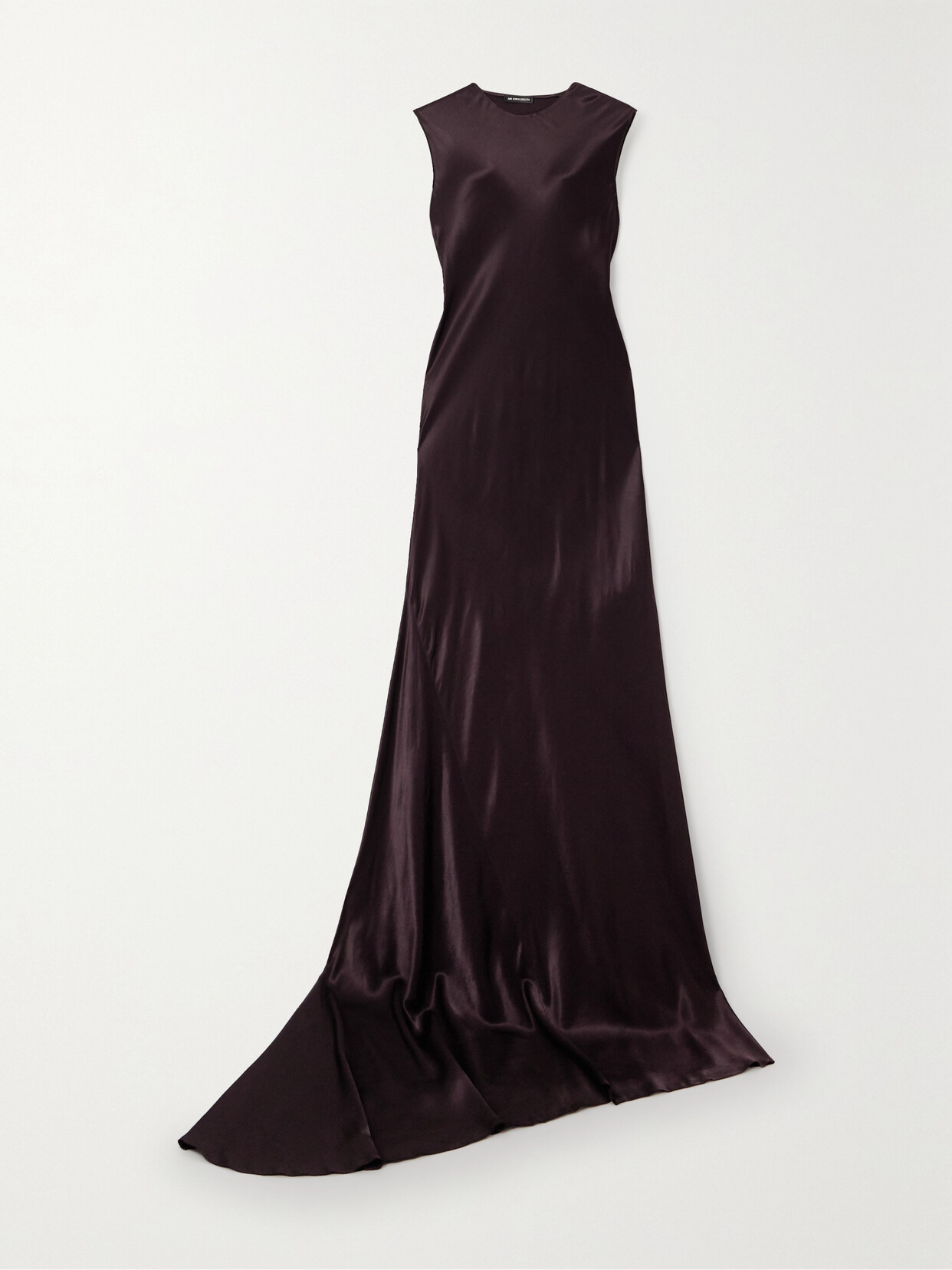 Ann Demeulemeester Gret Draped Satin Gown In Purple