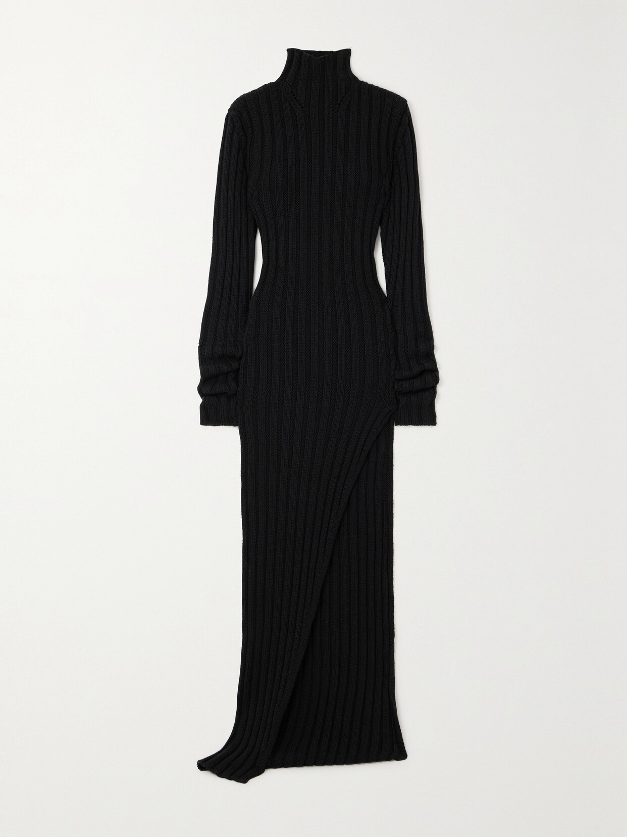 Ann Demeulemeester Cyntia Ribbed Wool Turtleneck Sweater In Black