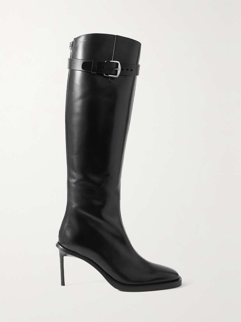 Ann Demeulemeester Edmunda Buckled Leather Knee Boots
