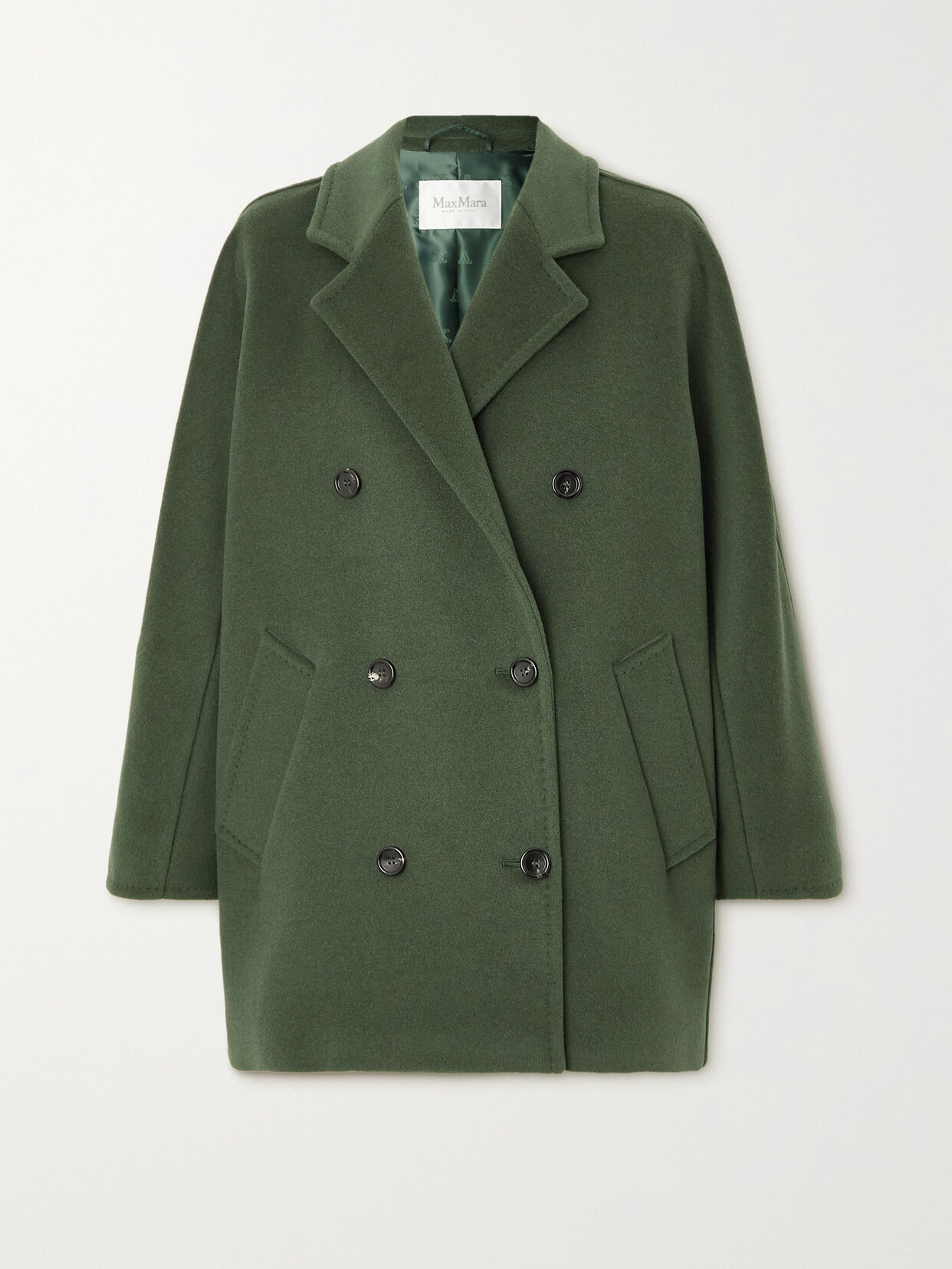 Max Mara - Rebus Double-breasted Wool And Cashmere-blend Coat - Green