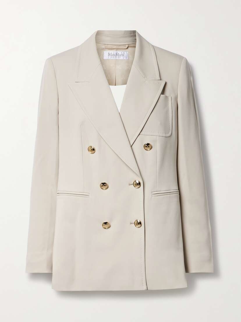 Max Mara Raele Double-breasted Wool-blend Twill Blazer - UK 16