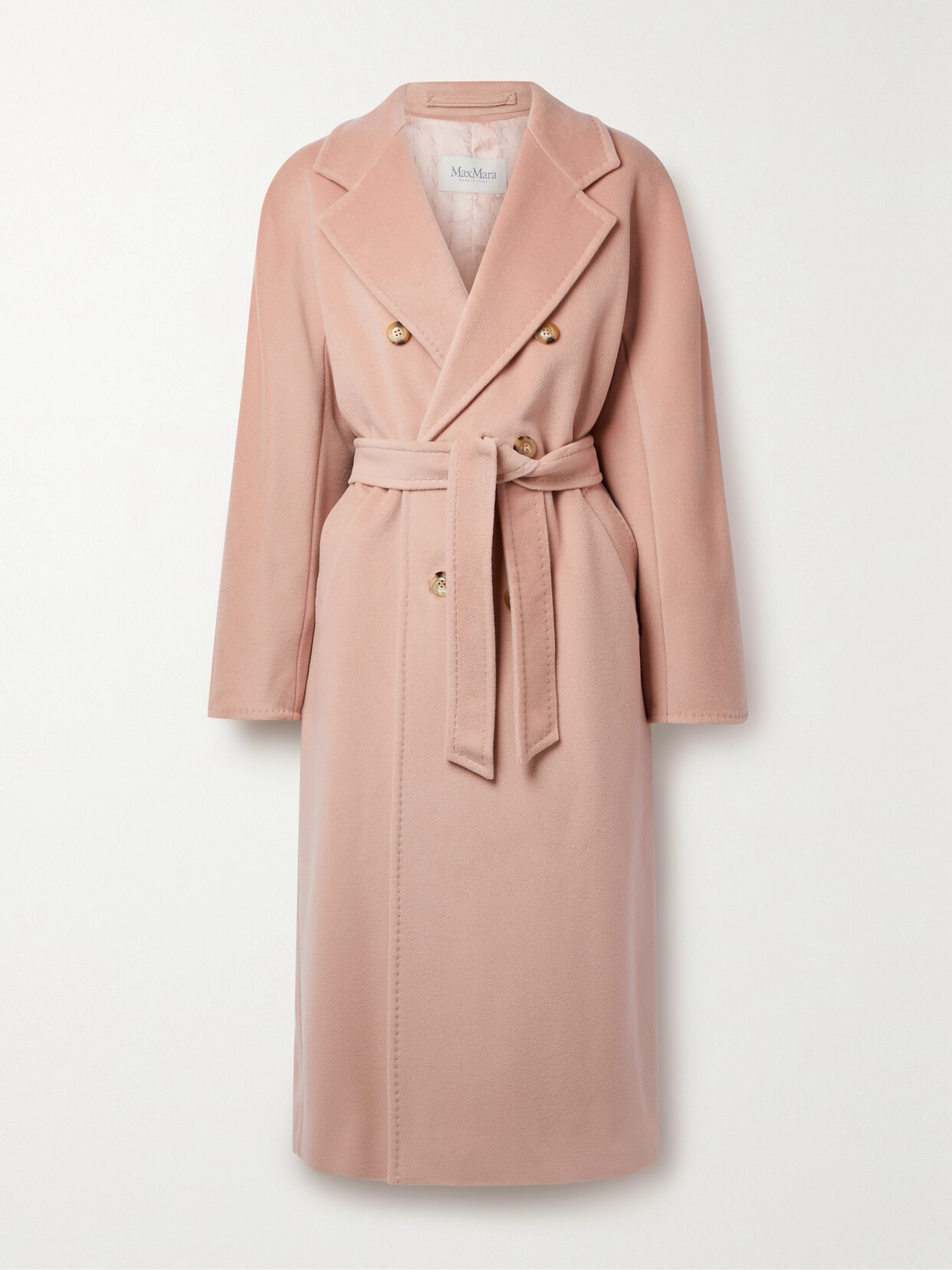 Max Mara - Madame Double-breasted Belted Wool And Cashmere-blend Coat - Pink