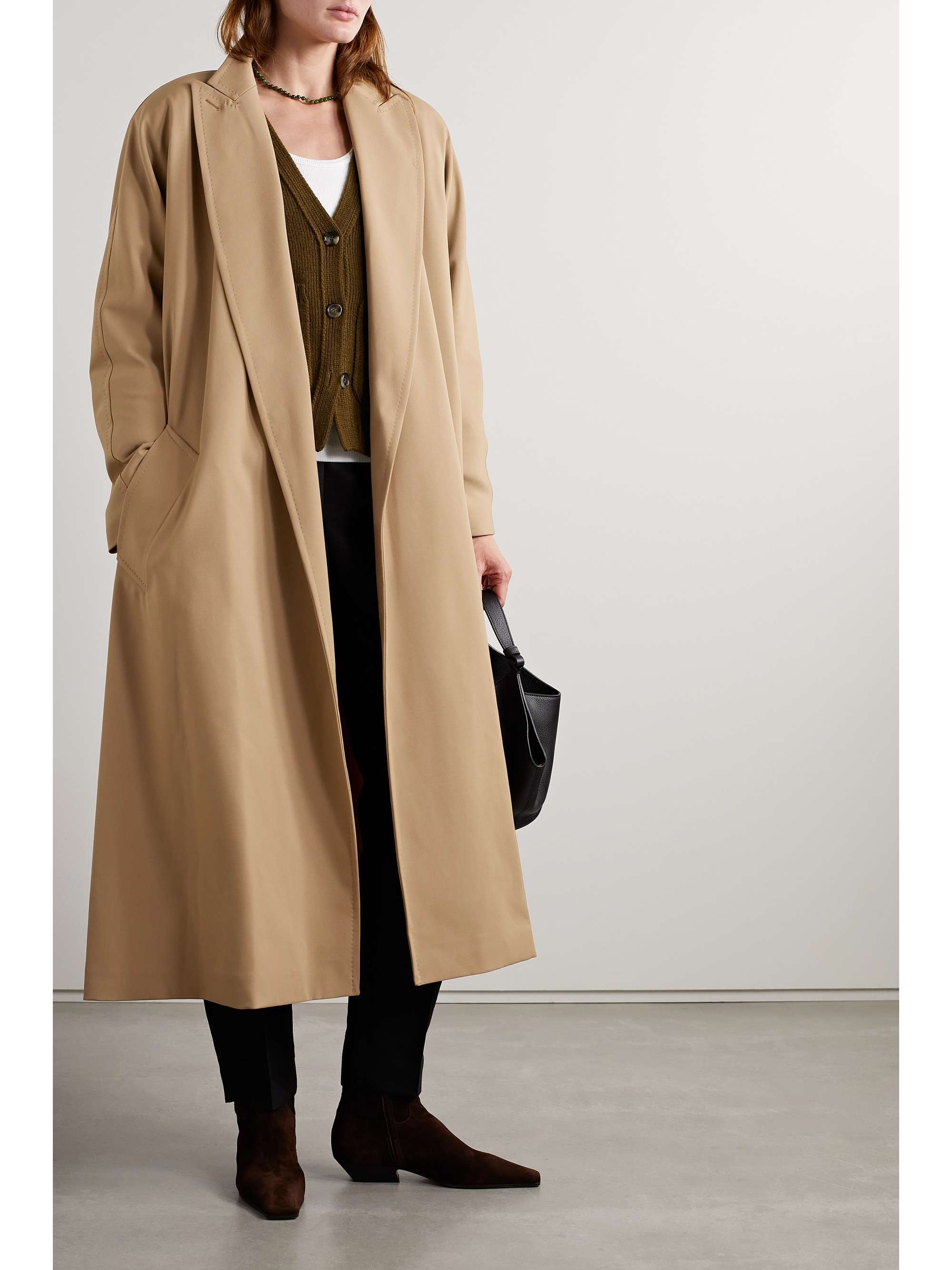 MAX MARA Ottico belted wool-blend gabardine trench coat | NET-A-PORTER