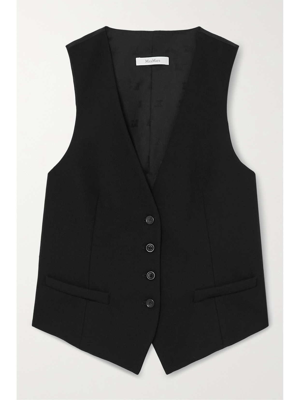 Max Mara - Rodi Satin-jacquard And Stretch-jersey Vest - Black