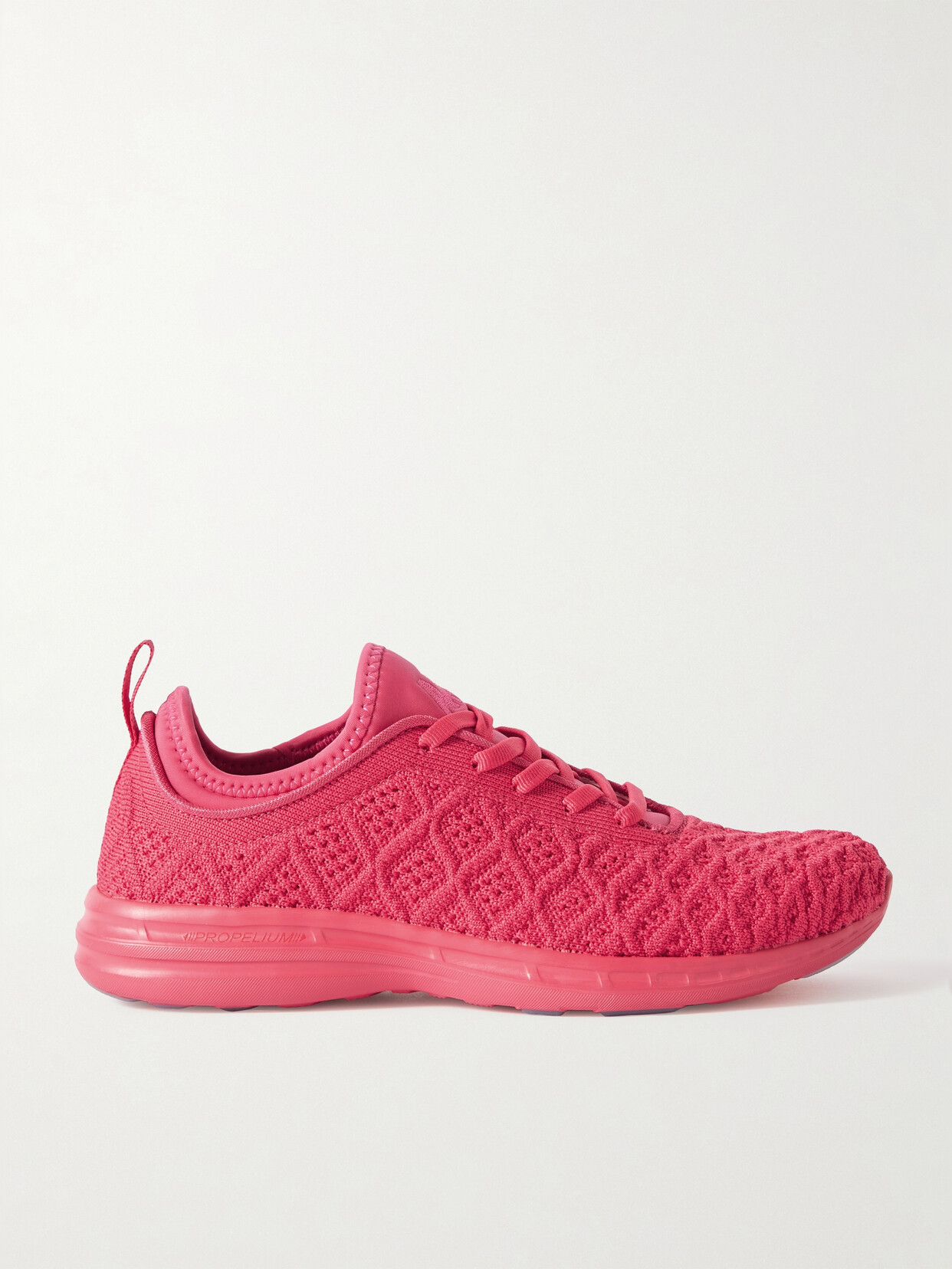 Apl Athletic Propulsion Labs Techloom Phantom 3d Neoprene-trimmed Mesh Sneakers In Pink