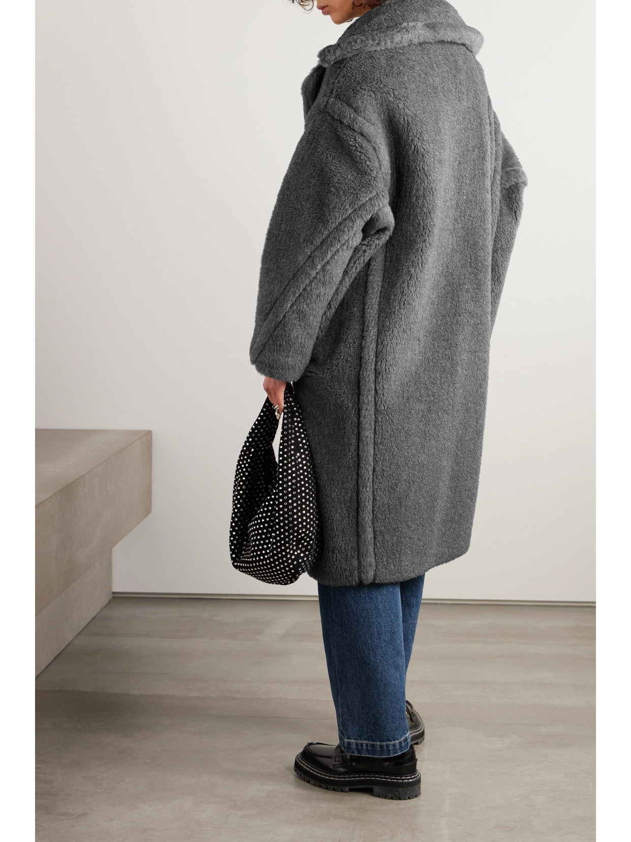 Max Mara Teddy Bear Icon Oversized Wool, Alpaca And Silk-blend Coat In Gray