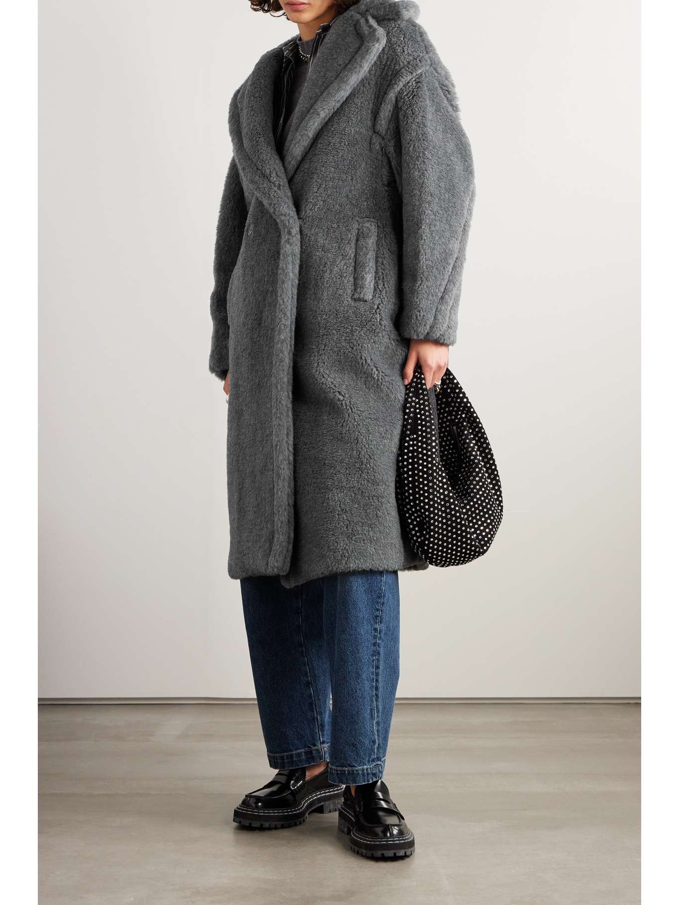 MAX MARA Alpaca x wool x silk teddy bear icon coat outer 101615136 beige XS