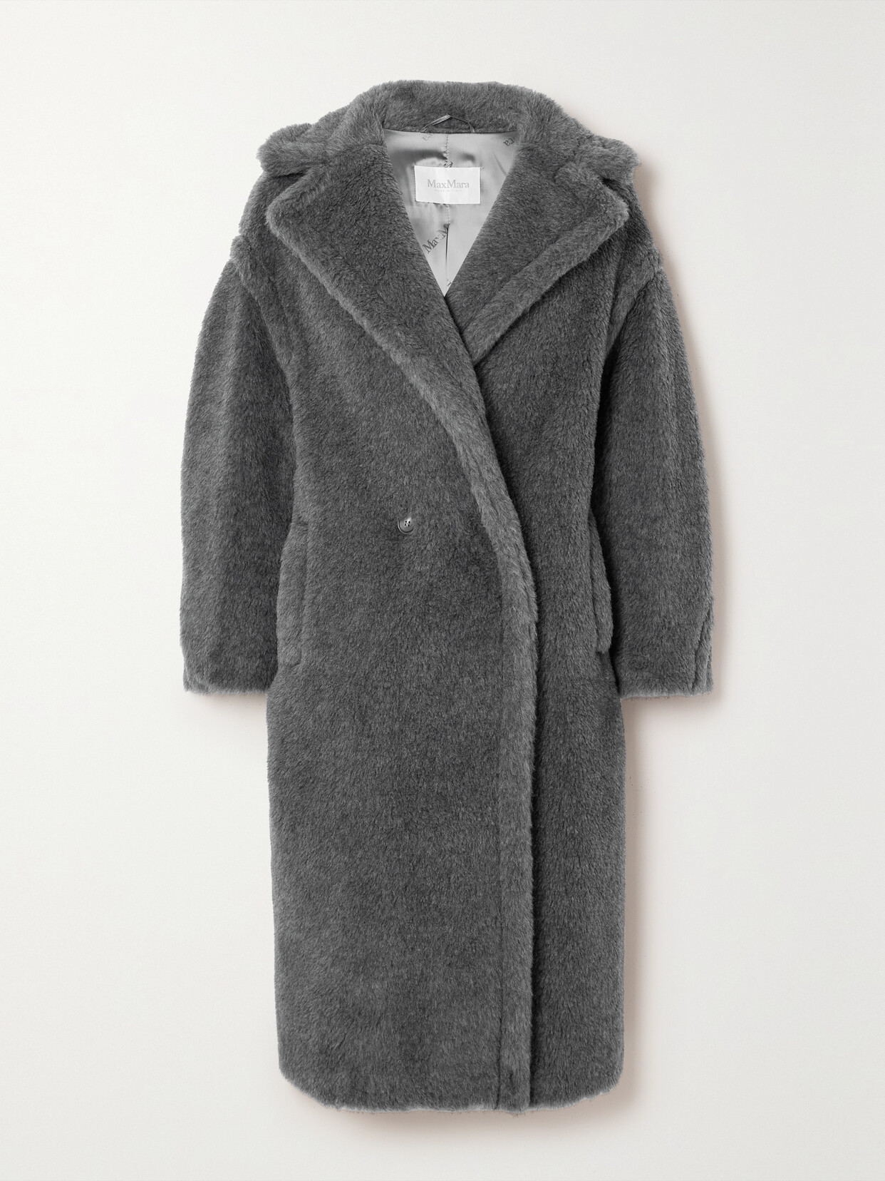 Shop Max Mara Teddy Bear Icon Oversized Wool, Alpaca And Silk-blend Coat In Gray