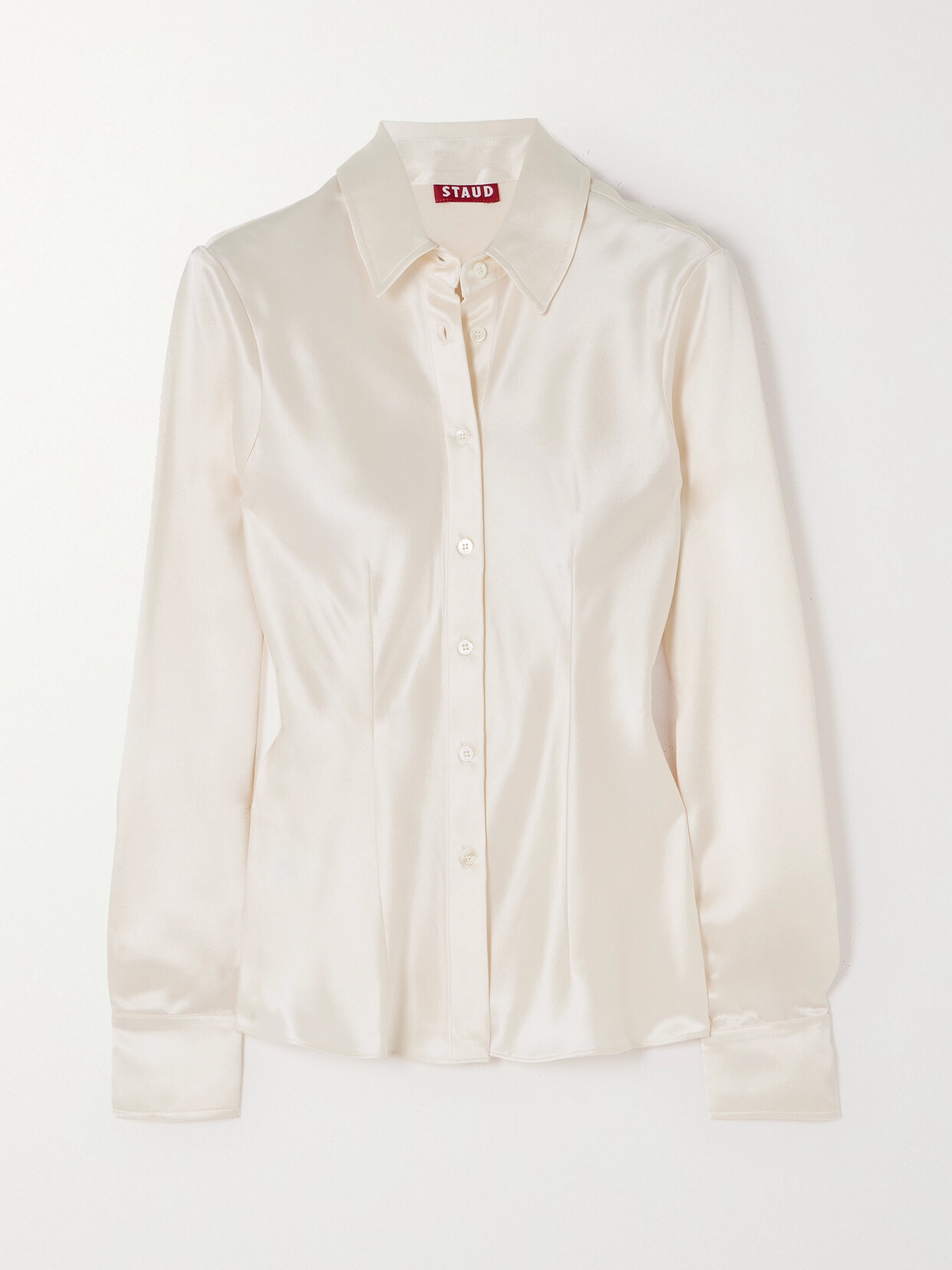 STAUD - Bogart Charmeuse Shirt - Ivory