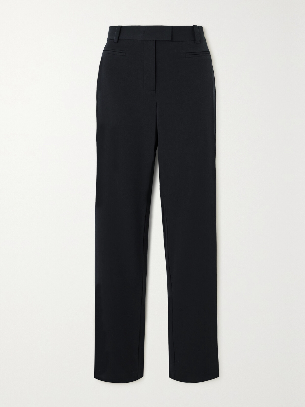 Staud Koa Twill Straight-leg Trousers In Black