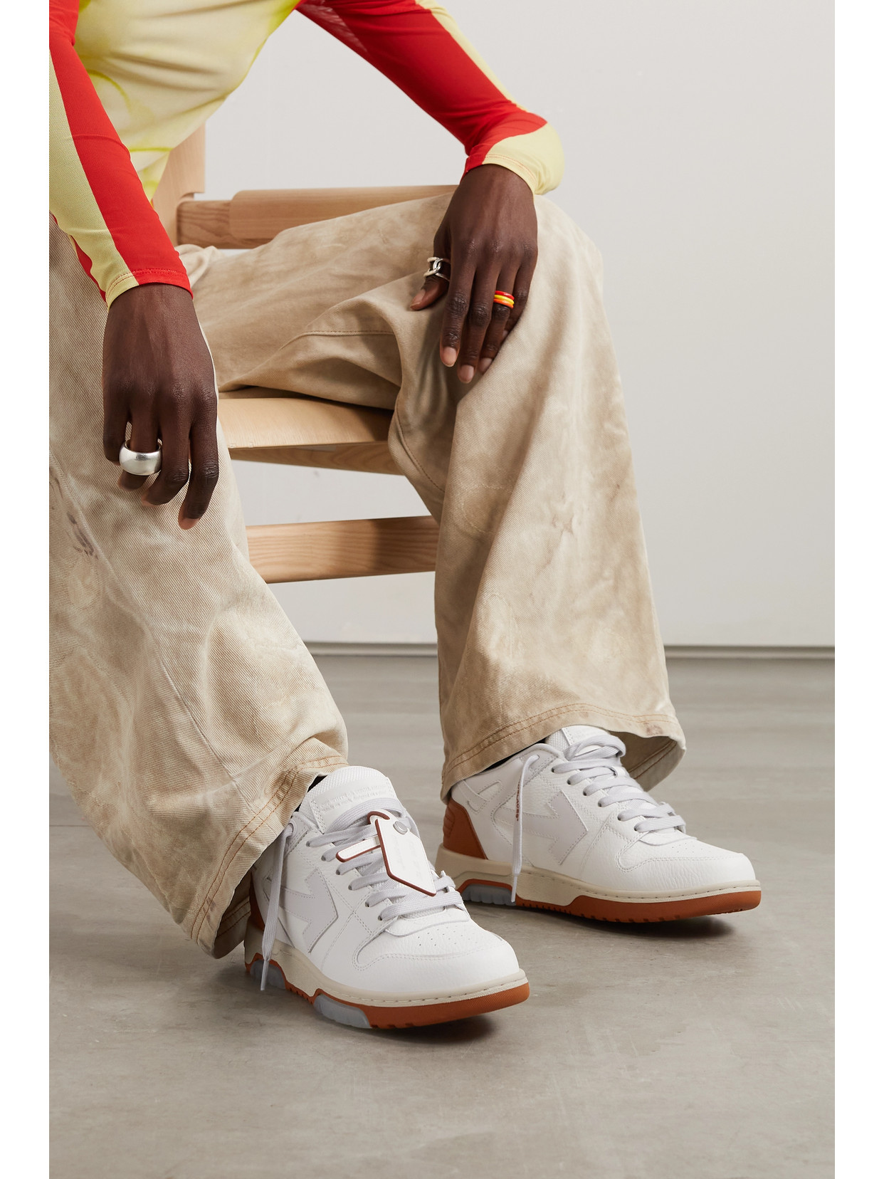 Off-white Out Of Office Leather Sneakers In White | ModeSens