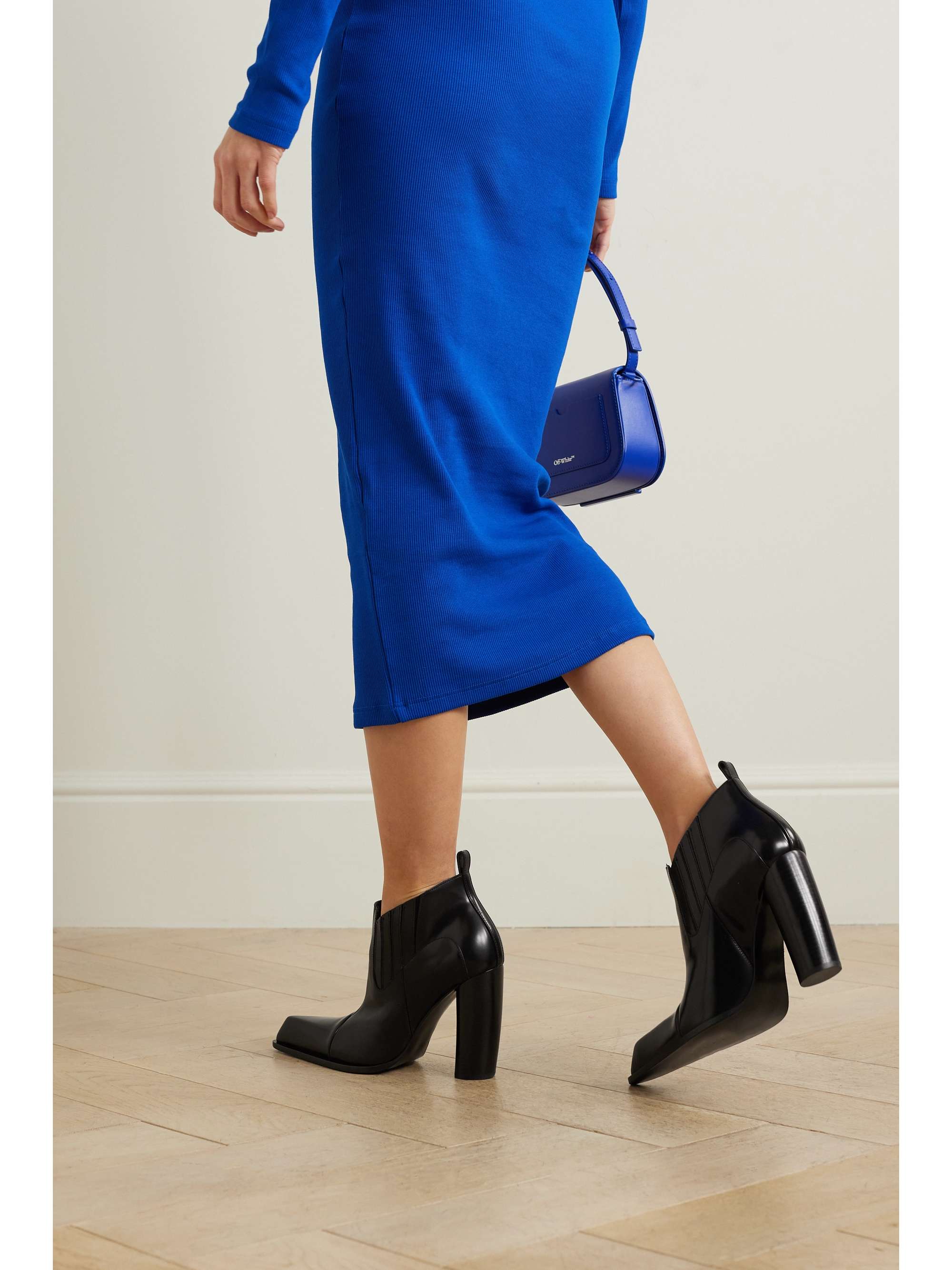 OFF-WHITE Moon Beatle Shade leather ankle boots | NET-A-PORTER