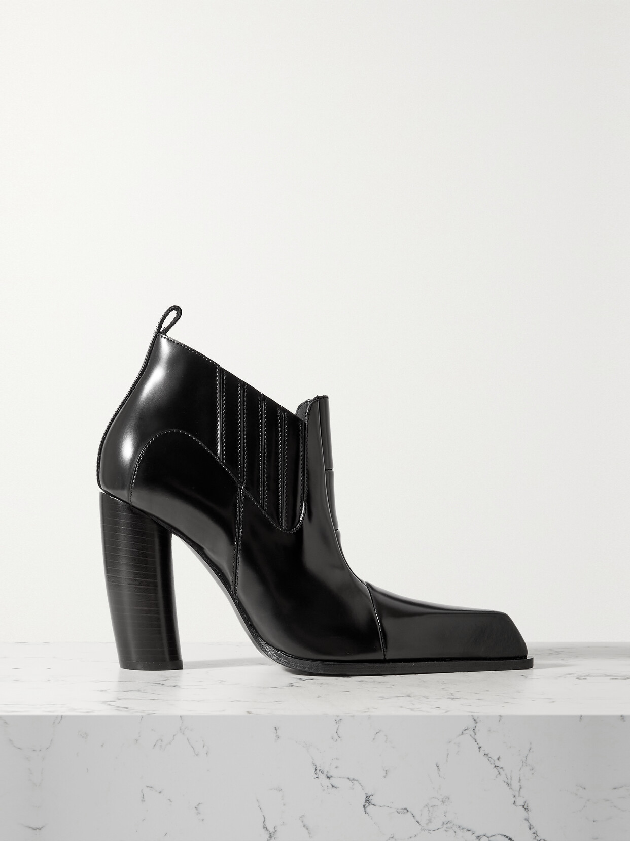 Off-White - Moon Beatle Shade Leather Ankle Boots - Black