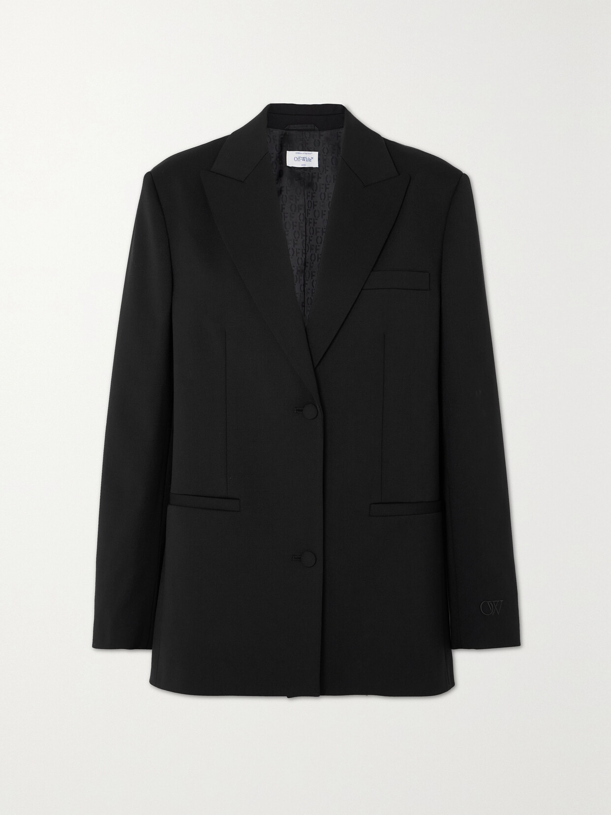 Off-white Tomboy Embroidered Wool-blend Twill Blazer In Black